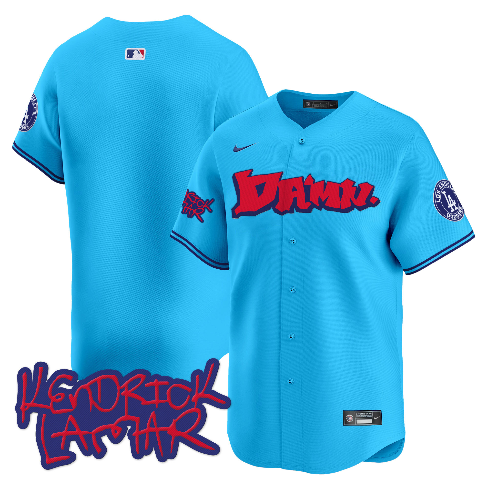 Men's Dodgers Kendrick Lamar Vapor Premier Limited Jersey - All Stitched