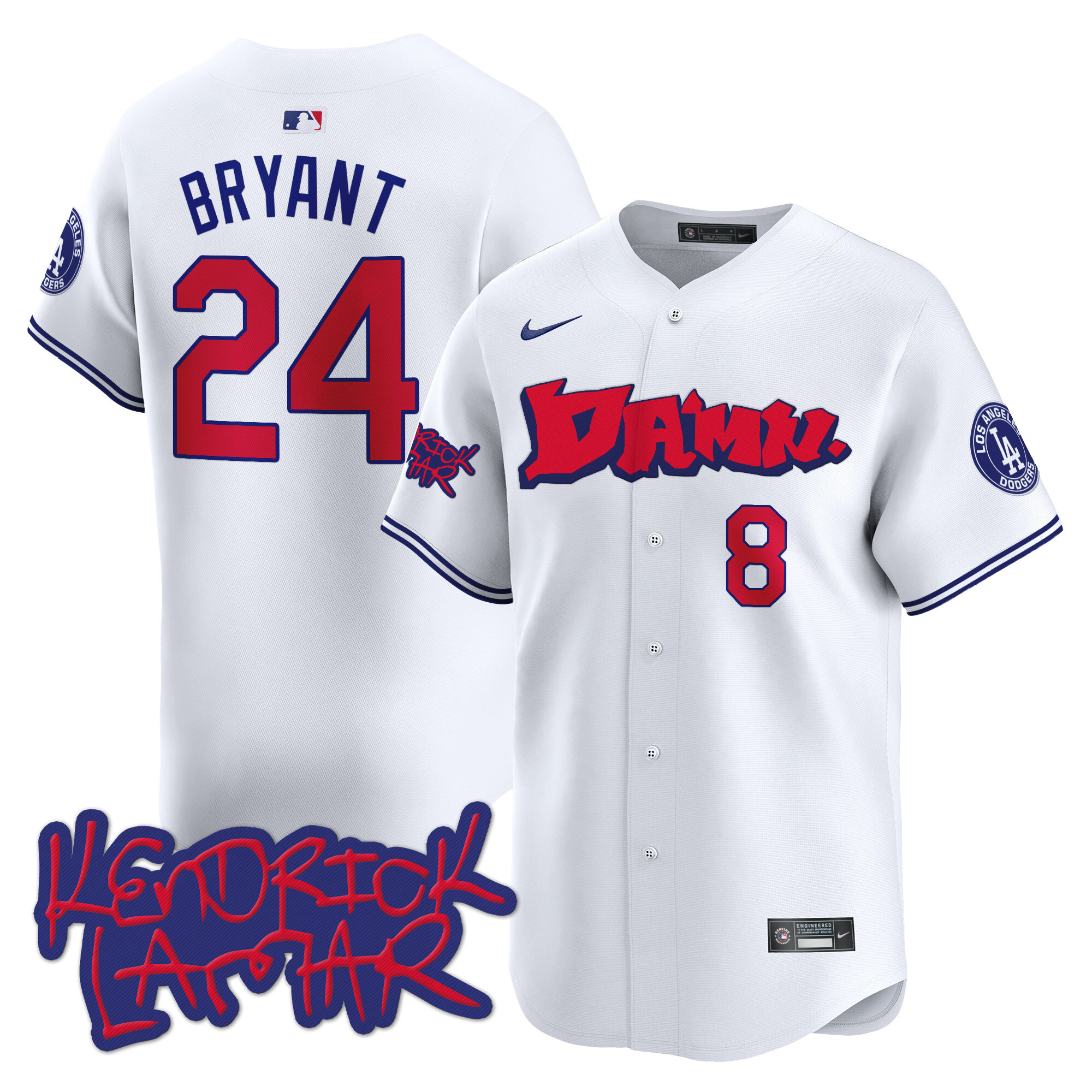 Men's Dodgers Kendrick Lamar Vapor Premier Limited Jersey - All Stitched