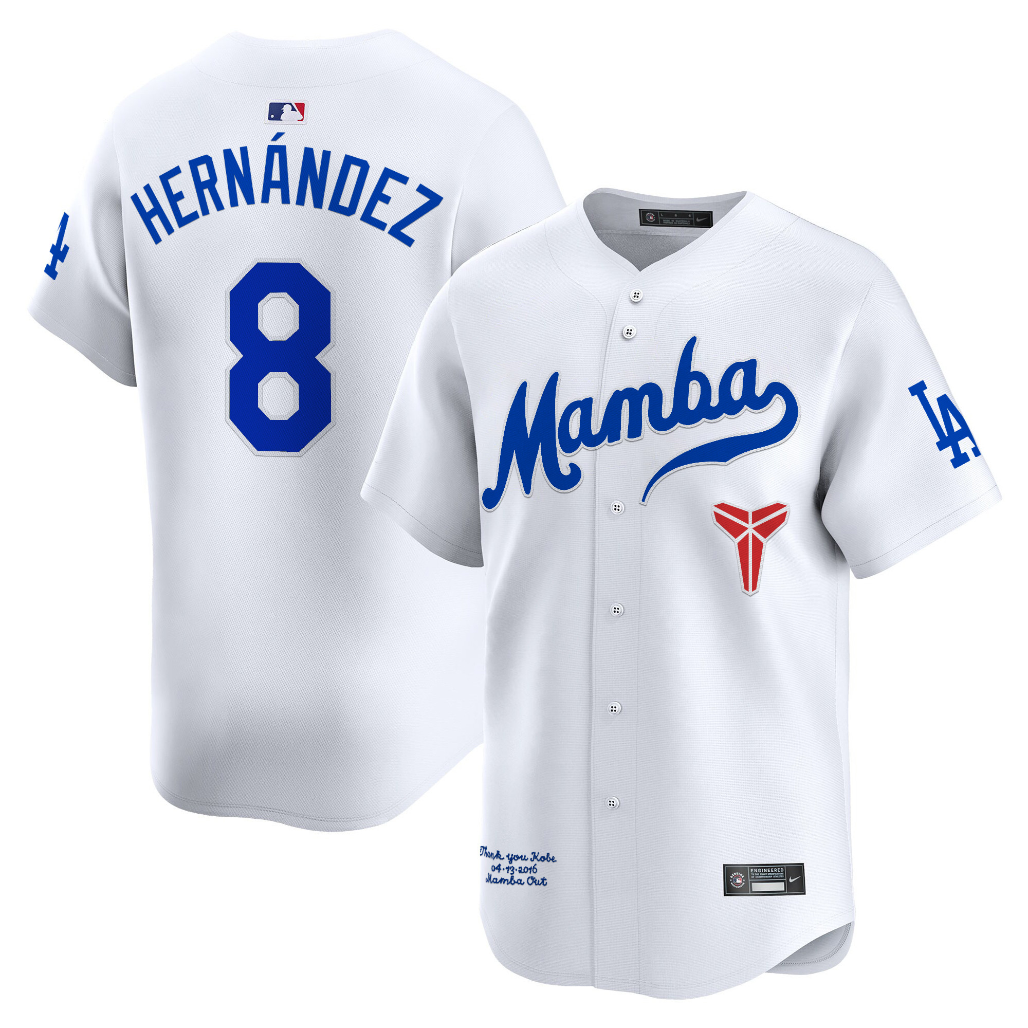 Men's Dodgers Kobe Bryant Mamba Vapor Premier Limited Jersey - All Stitched