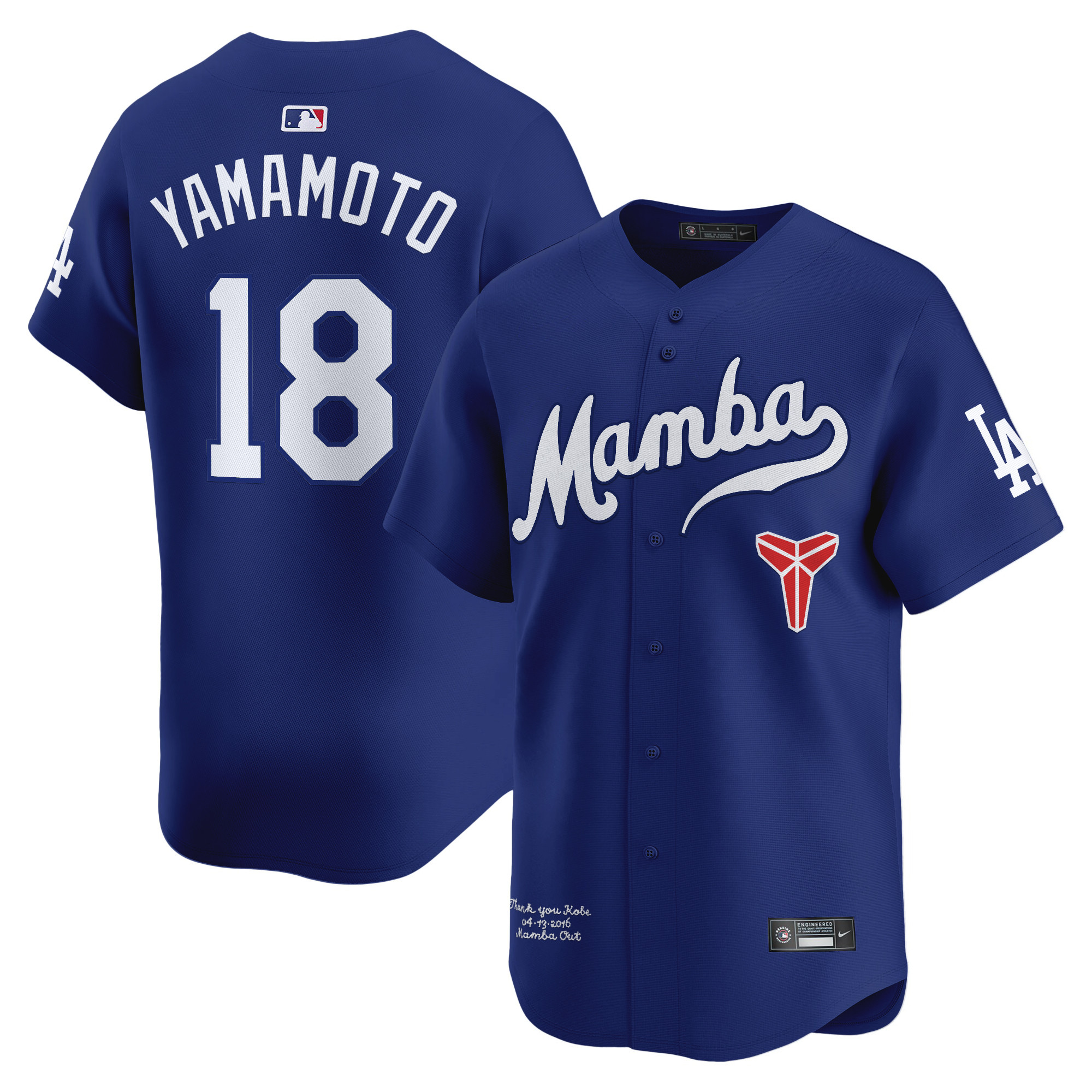 Men's Dodgers Kobe Bryant Mamba Vapor Premier Limited Jersey - All Stitched