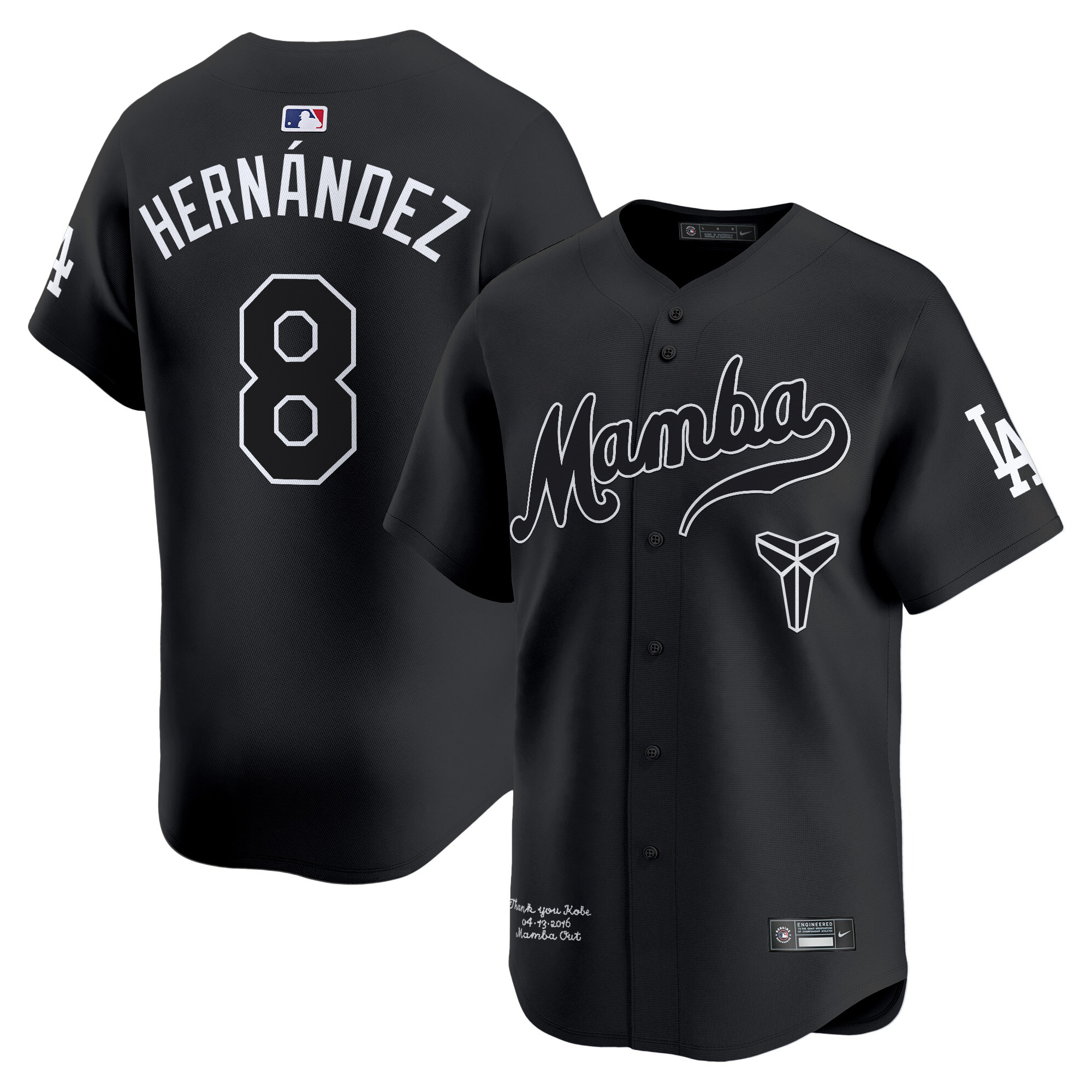 Men's Dodgers Kobe Bryant Mamba Vapor Premier Limited Jersey - All Stitched