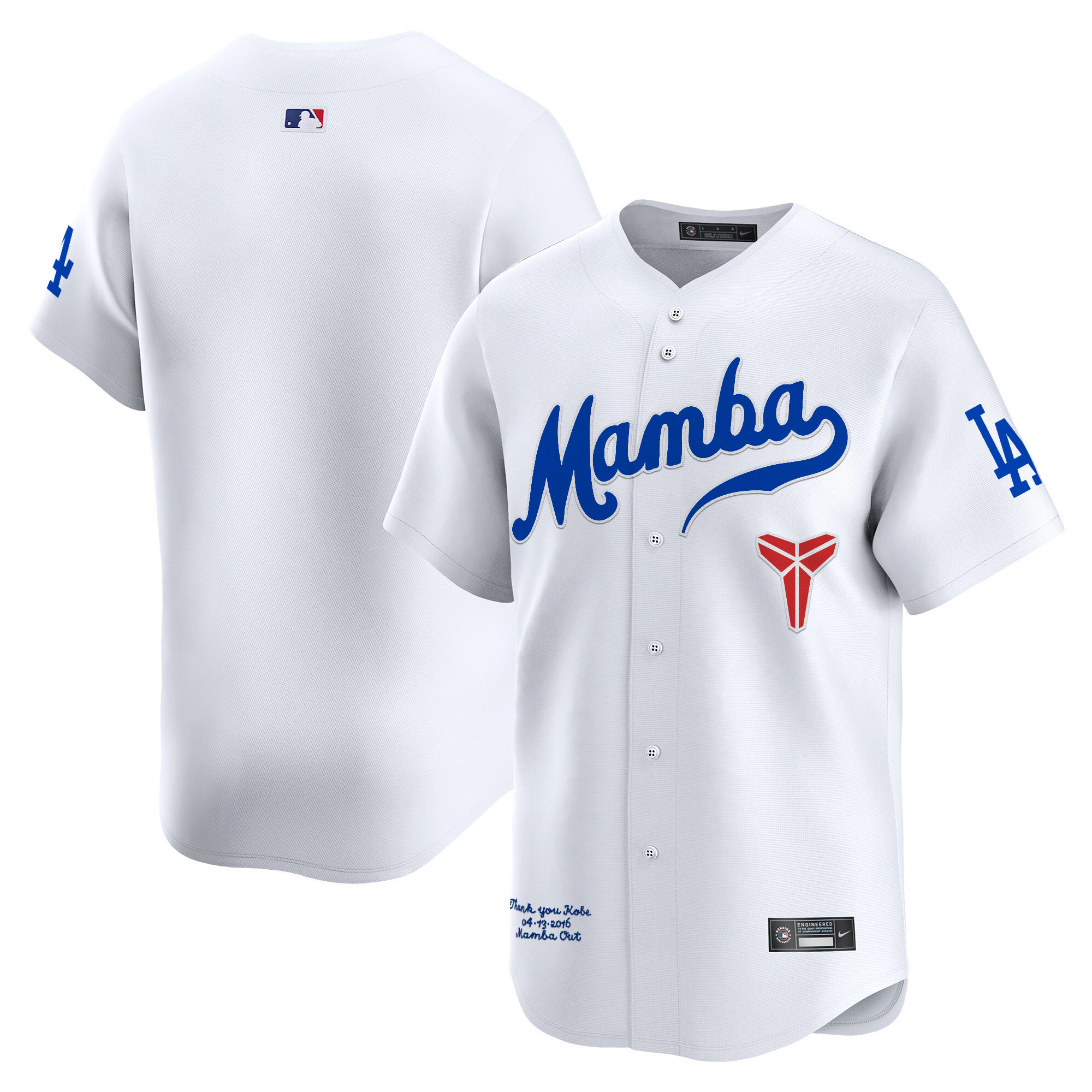 Men's Dodgers Kobe Bryant Mamba Vapor Premier Limited Jersey - All Stitched