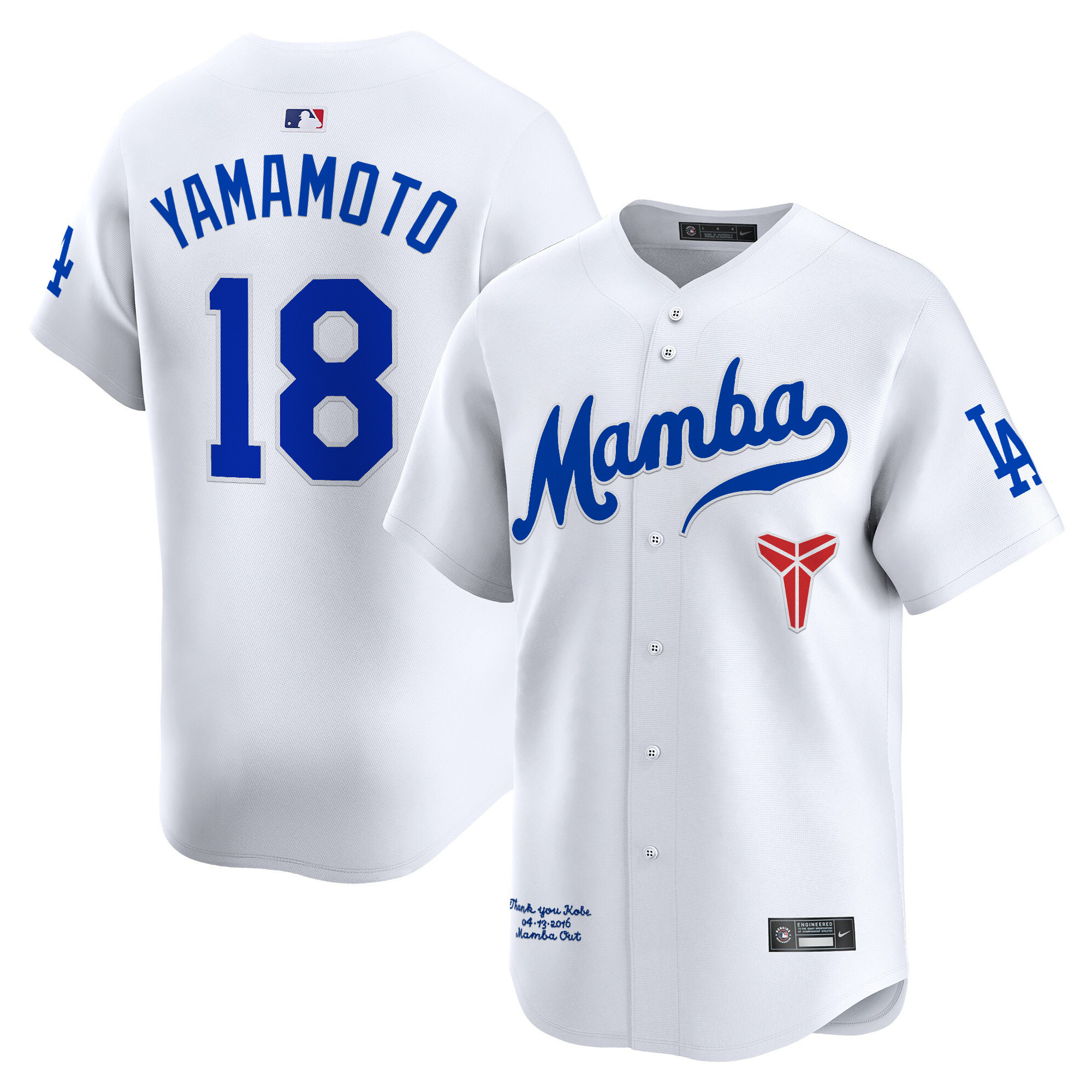 Men's Dodgers Kobe Bryant Mamba Vapor Premier Limited Jersey - All Stitched