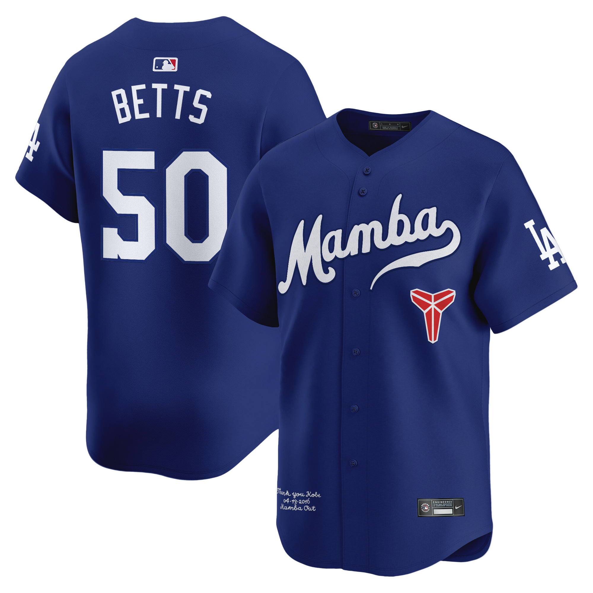 Men's Dodgers Kobe Bryant Mamba Vapor Premier Limited Jersey - All Stitched