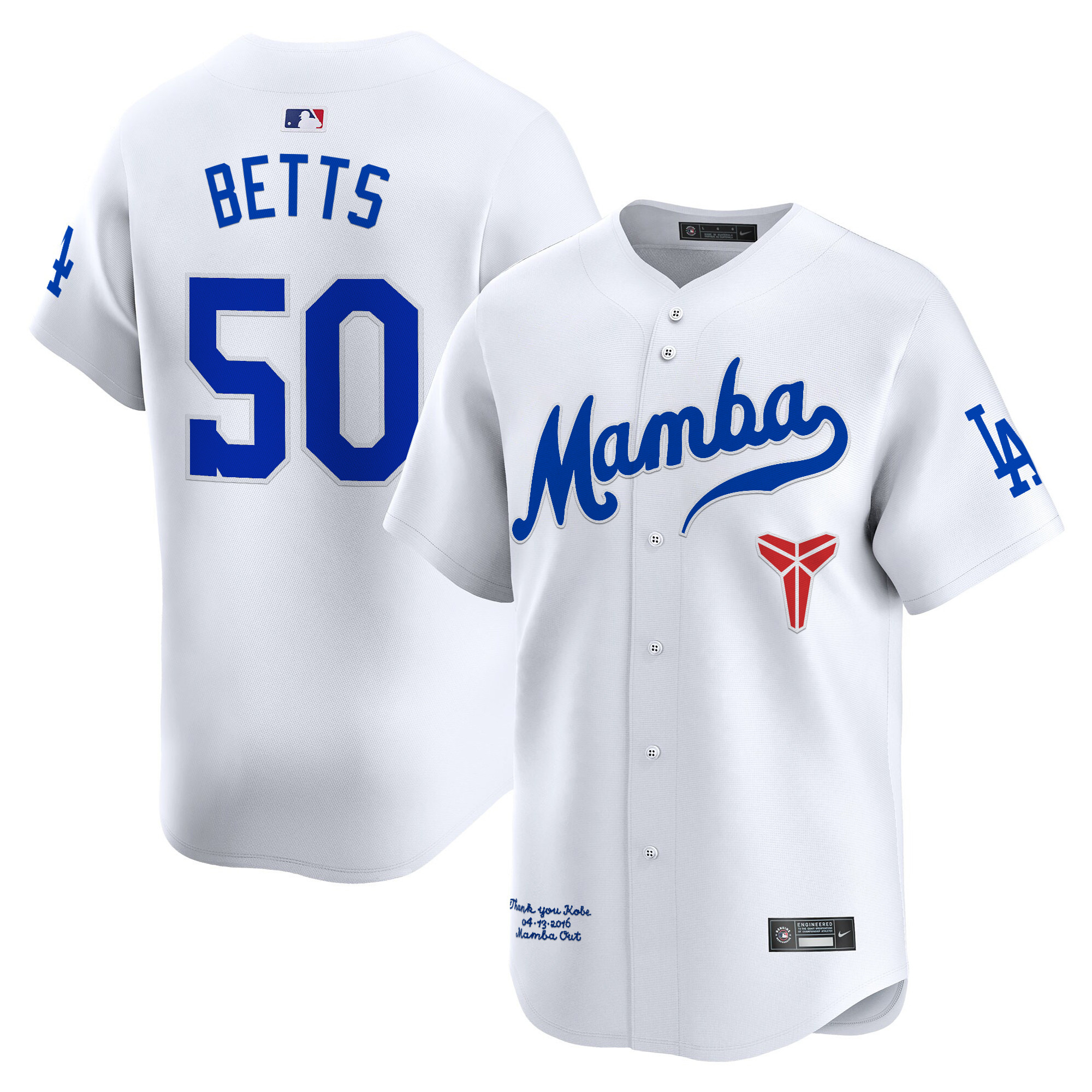 Men's Dodgers Kobe Bryant Mamba Vapor Premier Limited Jersey - All Stitched