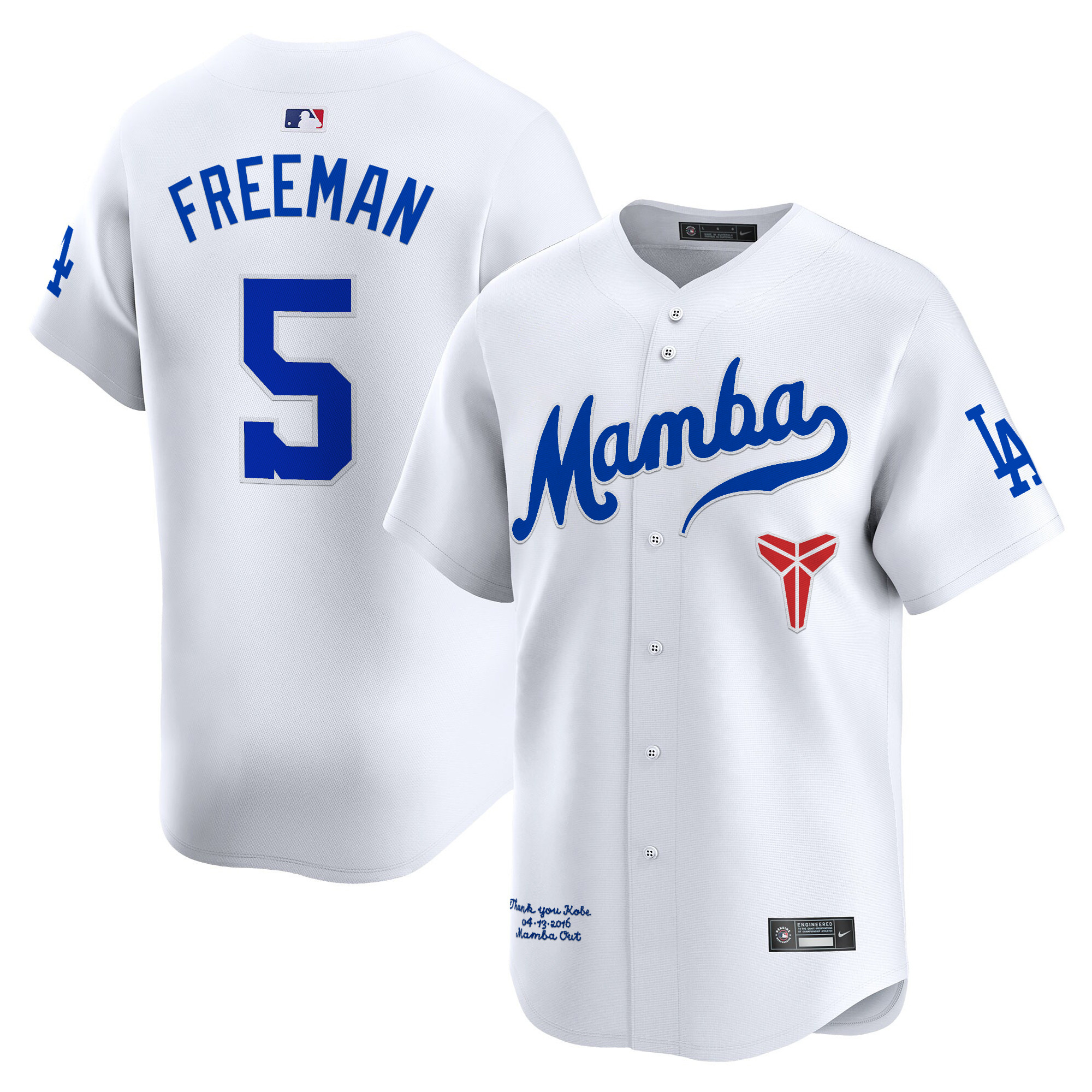 Men's Dodgers Kobe Bryant Mamba Vapor Premier Limited Jersey - All Stitched