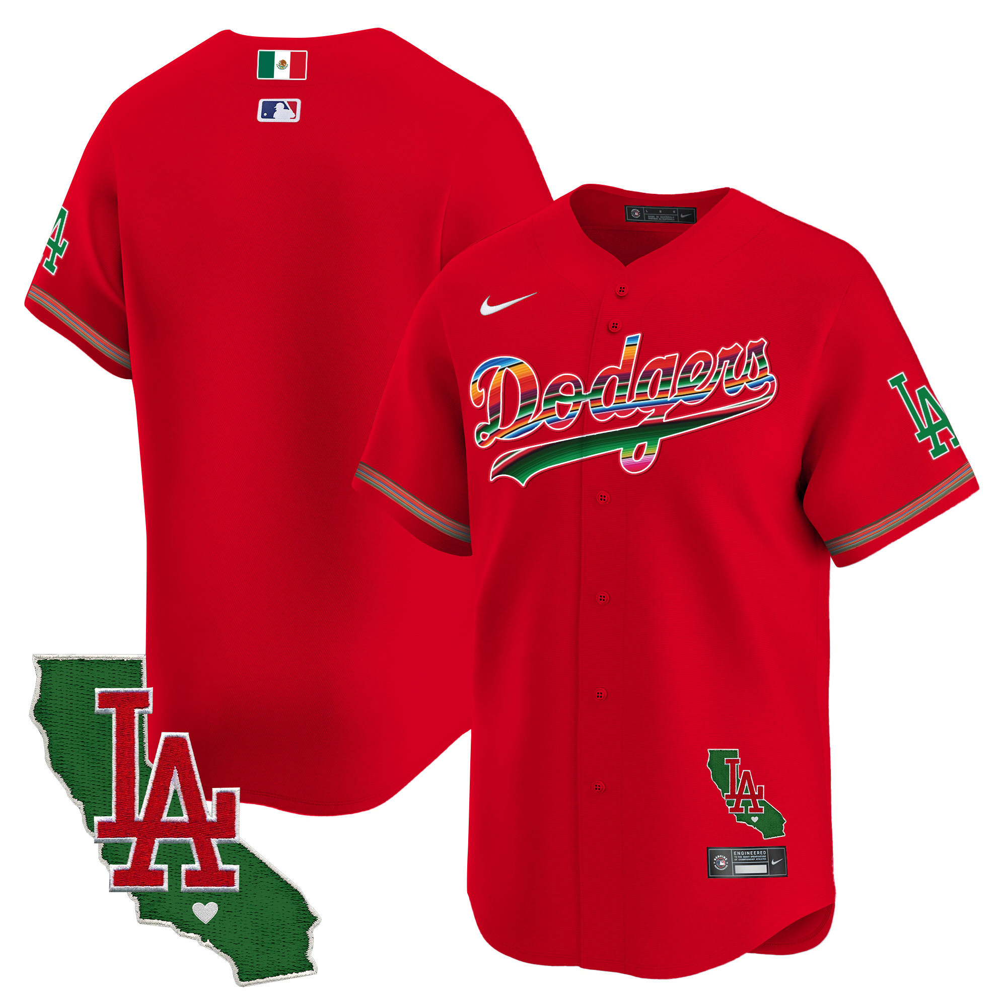 Men's Dodgers Mexico California Patch Vapor Premier Limited Jersey V2 - All Stitched