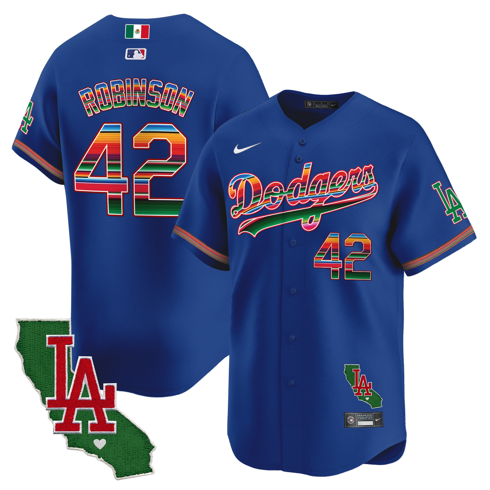 Men's Dodgers Mexico California Patch Vapor Premier Limited Jersey V2 - All Stitched