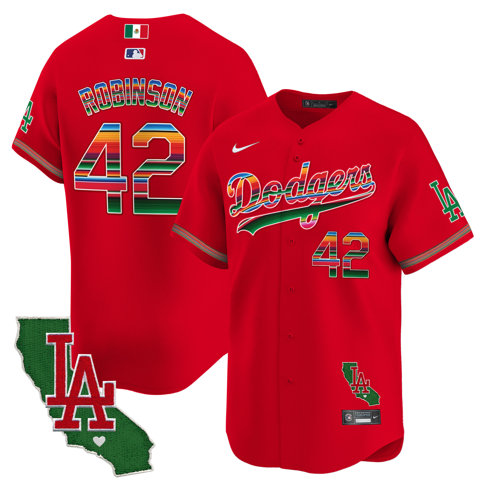Men's Dodgers Mexico California Patch Vapor Premier Limited Jersey V2 - All Stitched