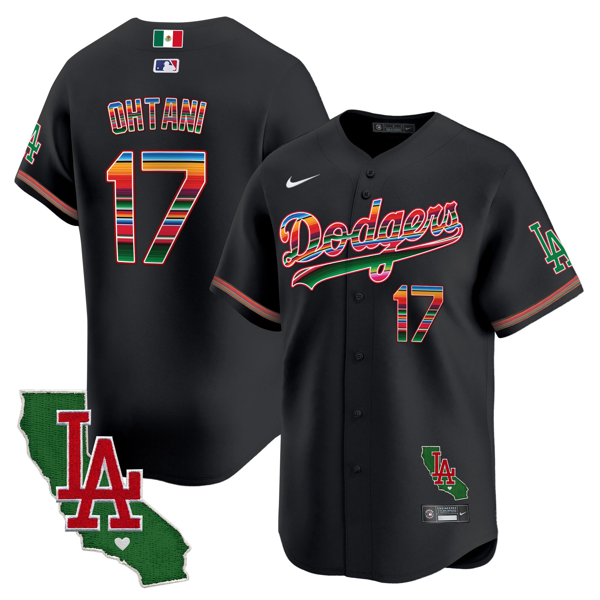Men's Dodgers Mexico California Patch Vapor Premier Limited Jersey V2 - All Stitched