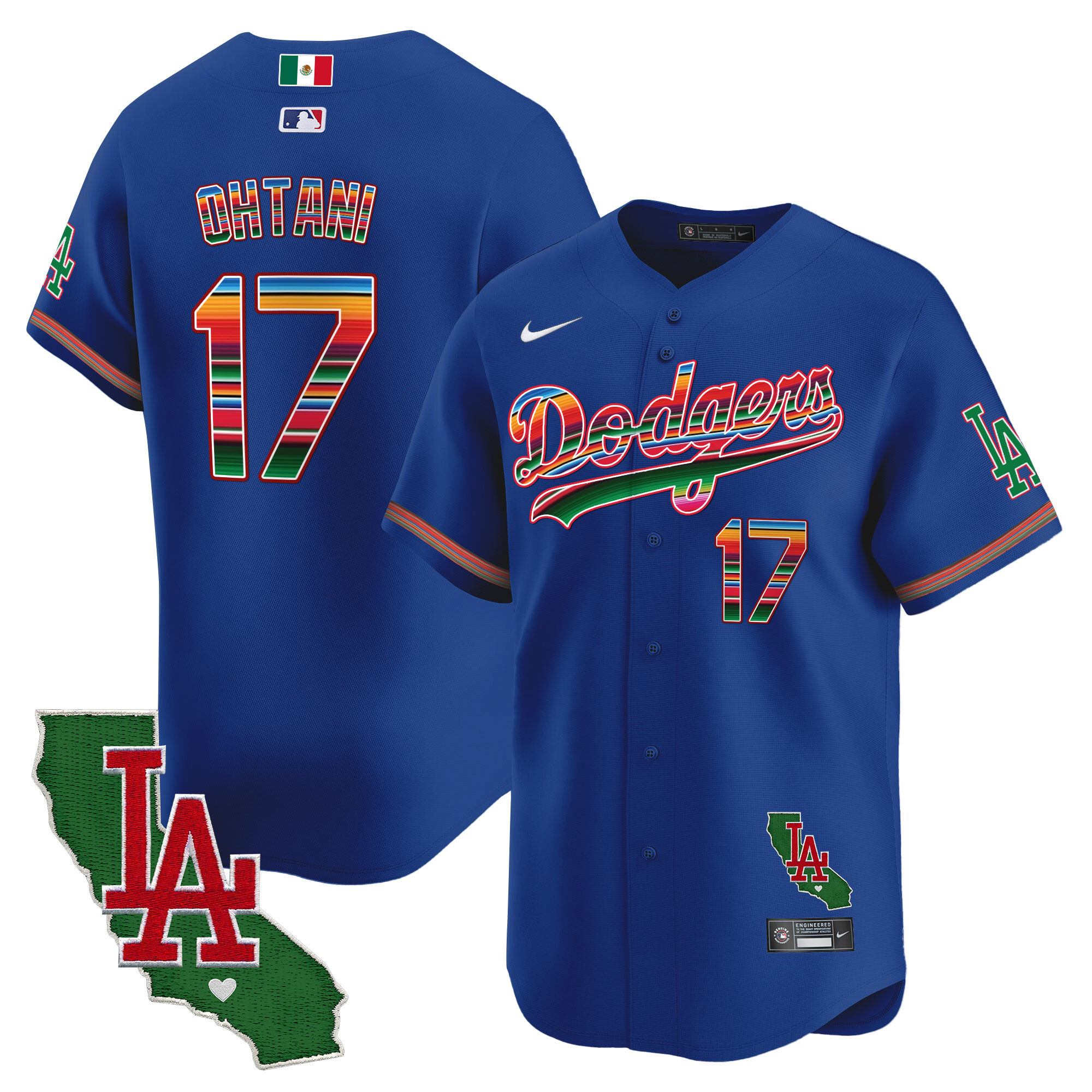 Men's Dodgers Mexico California Patch Vapor Premier Limited Jersey V2 - All Stitched