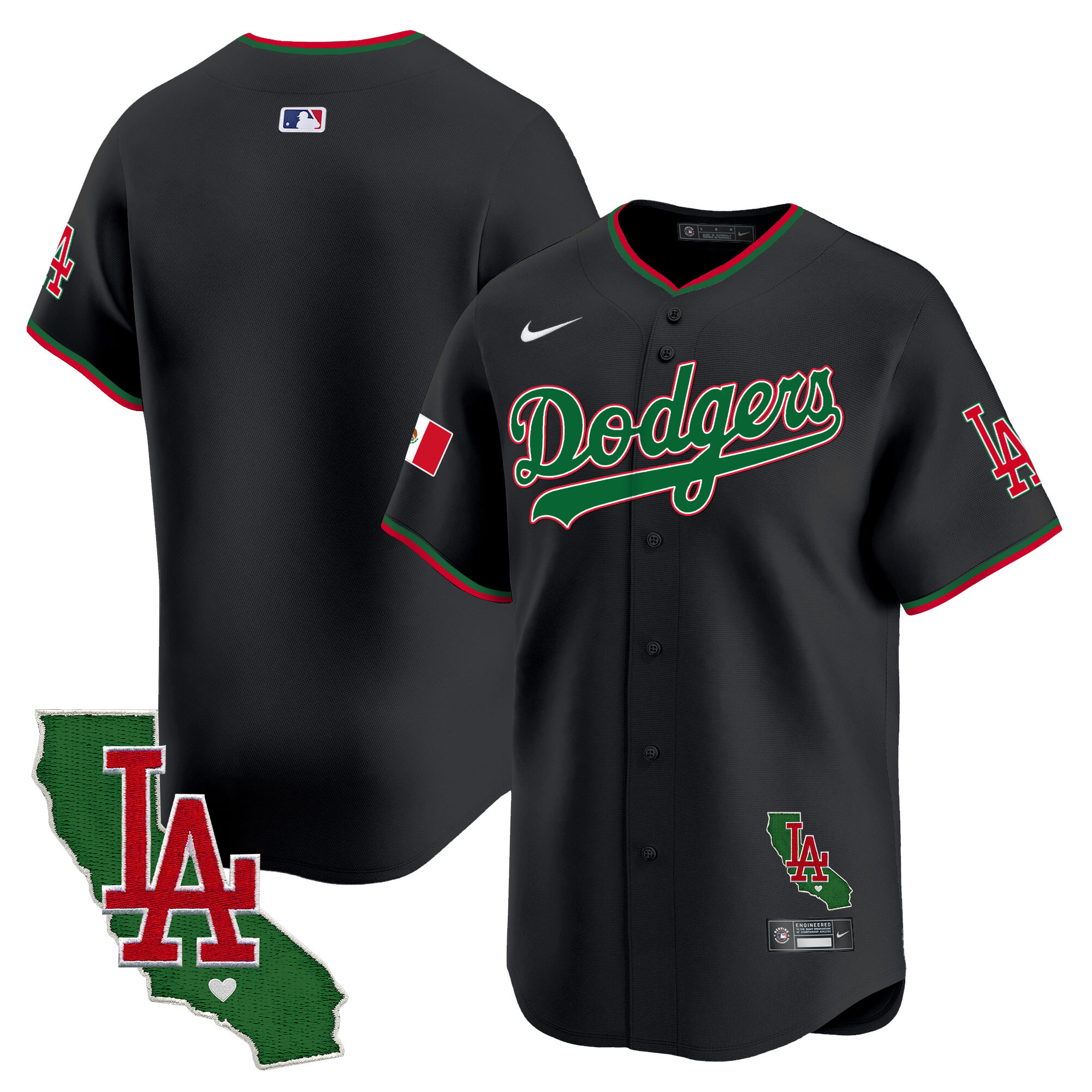 Men's Dodgers Mexico California Patch Vapor Premier Limited Jersey V4 - All Stitched