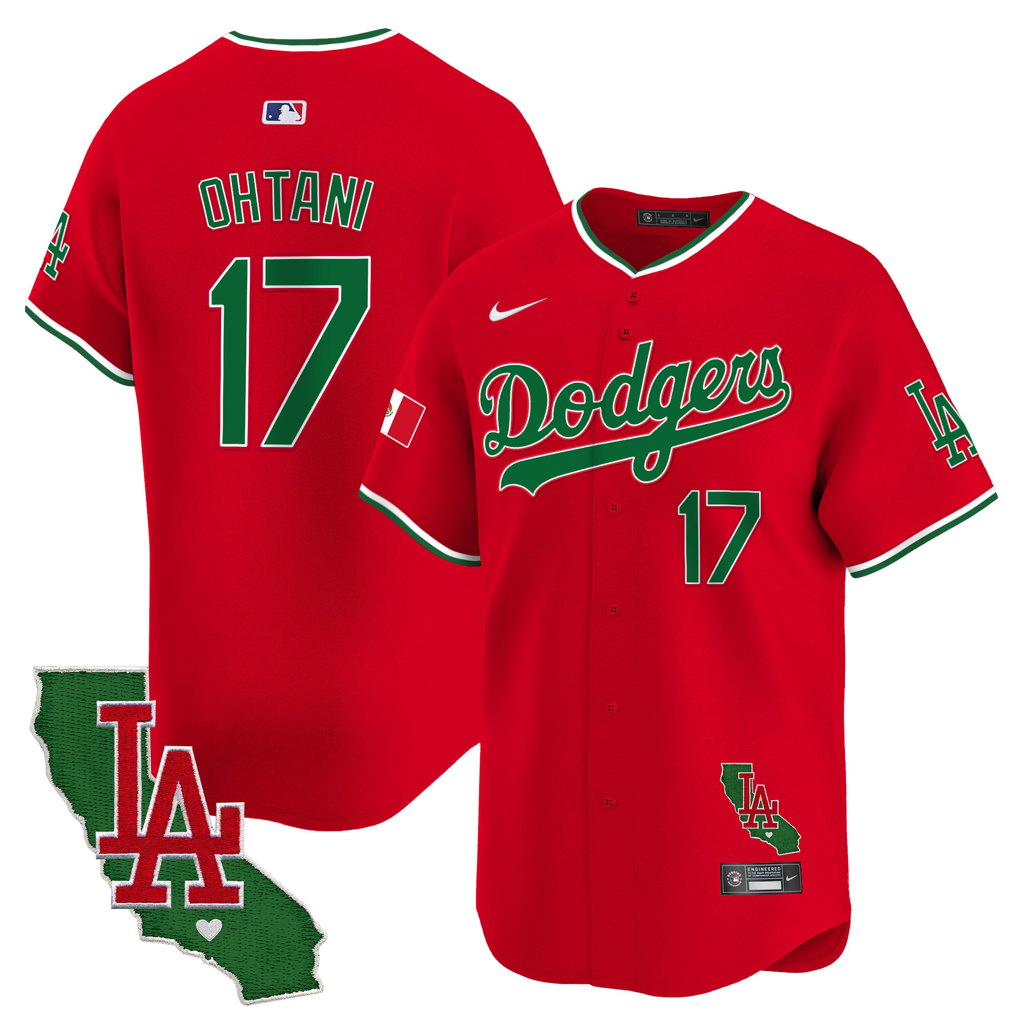 Men's Dodgers Mexico California Patch Vapor Premier Limited Jersey V4 - All Stitched