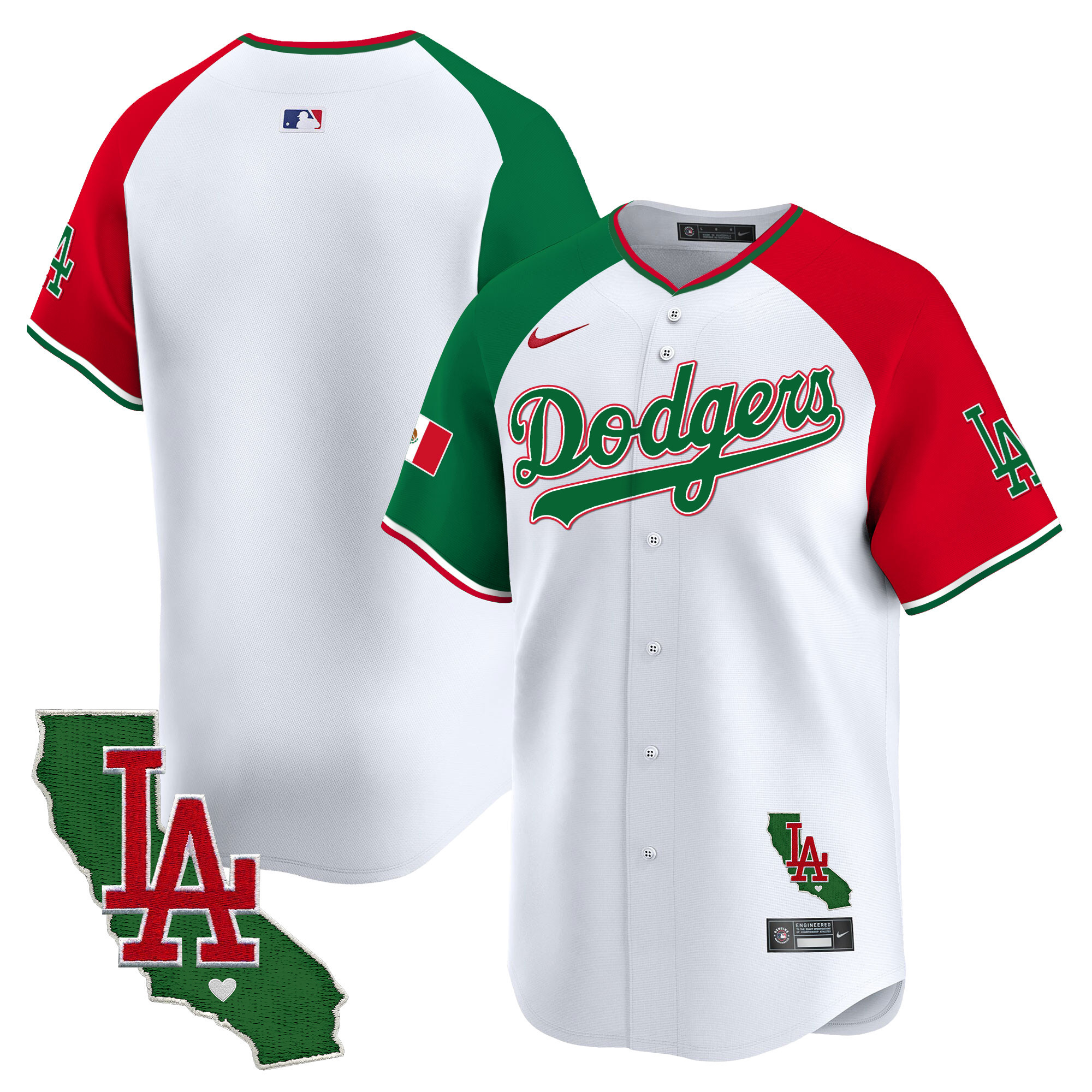 Men's Dodgers Mexico California Patch Vapor Premier Limited Jersey V4 - All Stitched