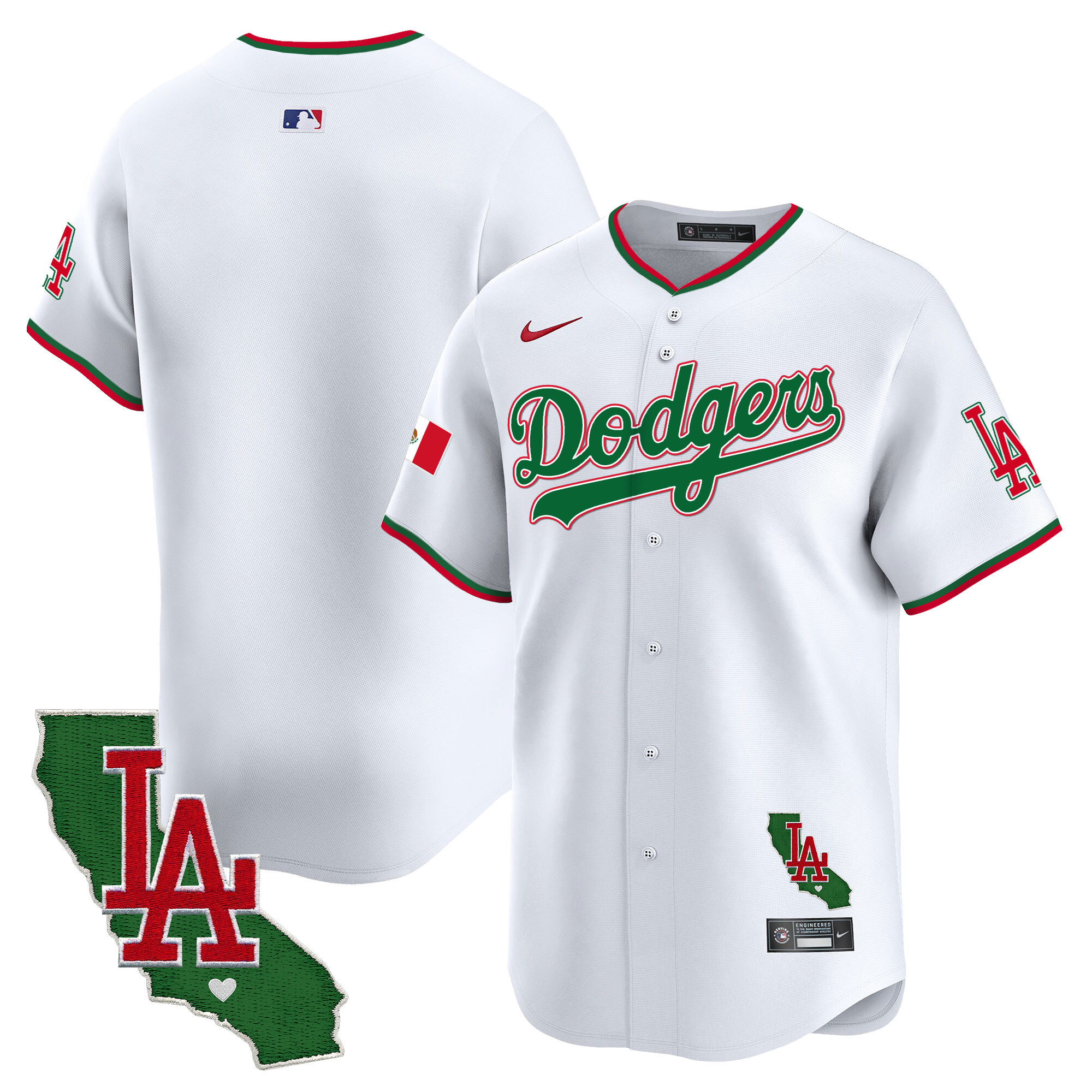 Men's Dodgers Mexico California Patch Vapor Premier Limited Jersey V4 - All Stitched