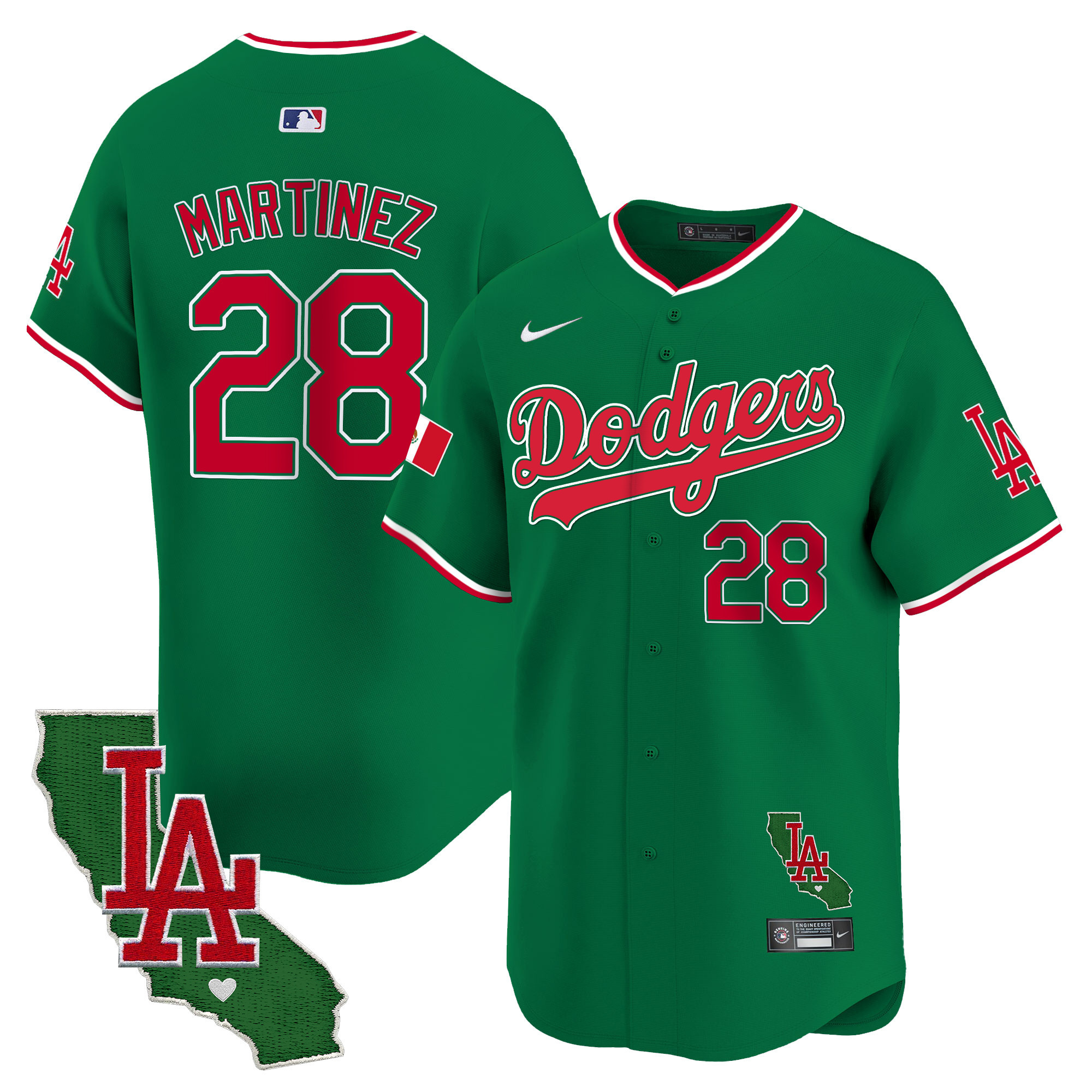 Men's Dodgers Mexico California Patch Vapor Premier Limited Jersey V4 - All Stitched