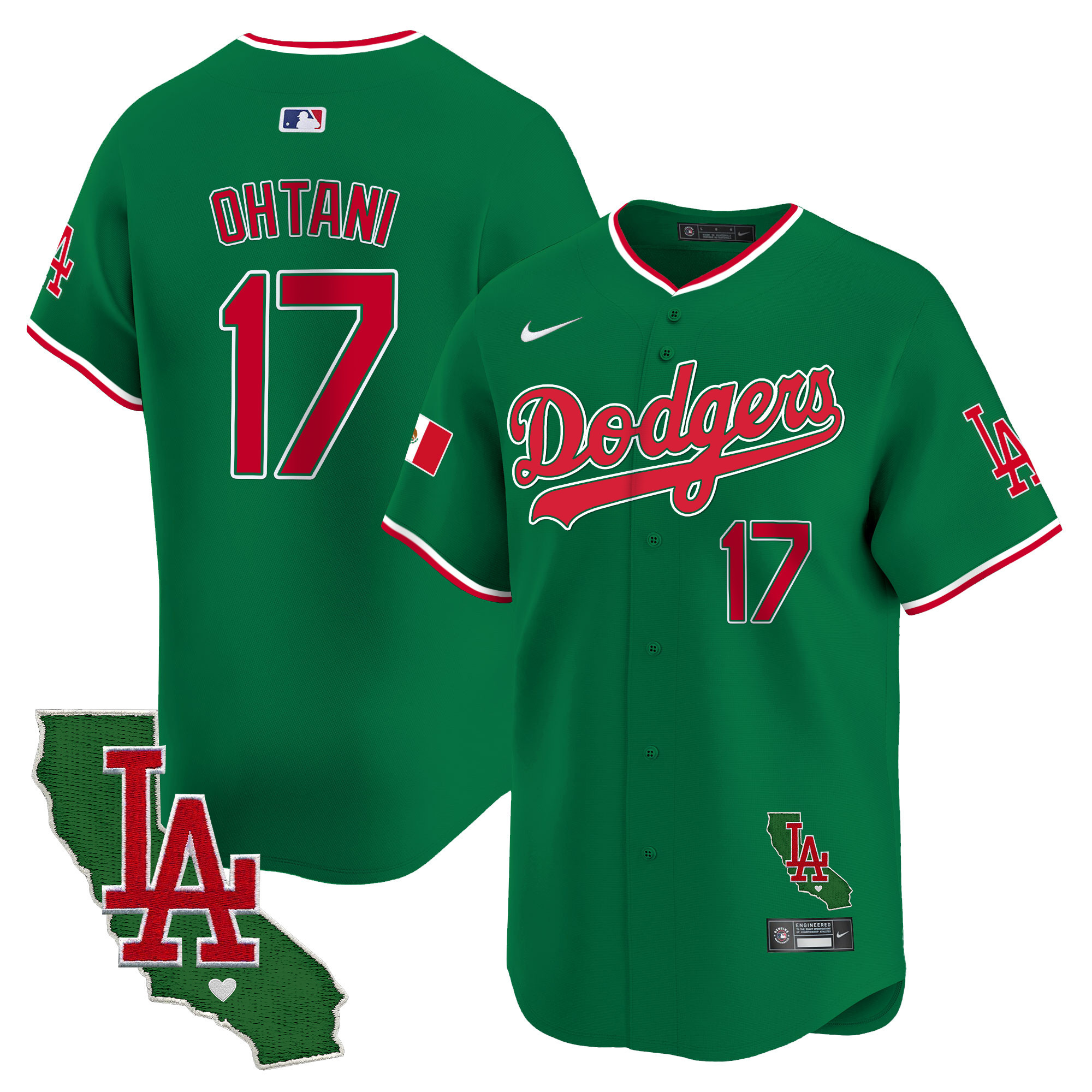 Men's Dodgers Mexico California Patch Vapor Premier Limited Jersey V4 - All Stitched