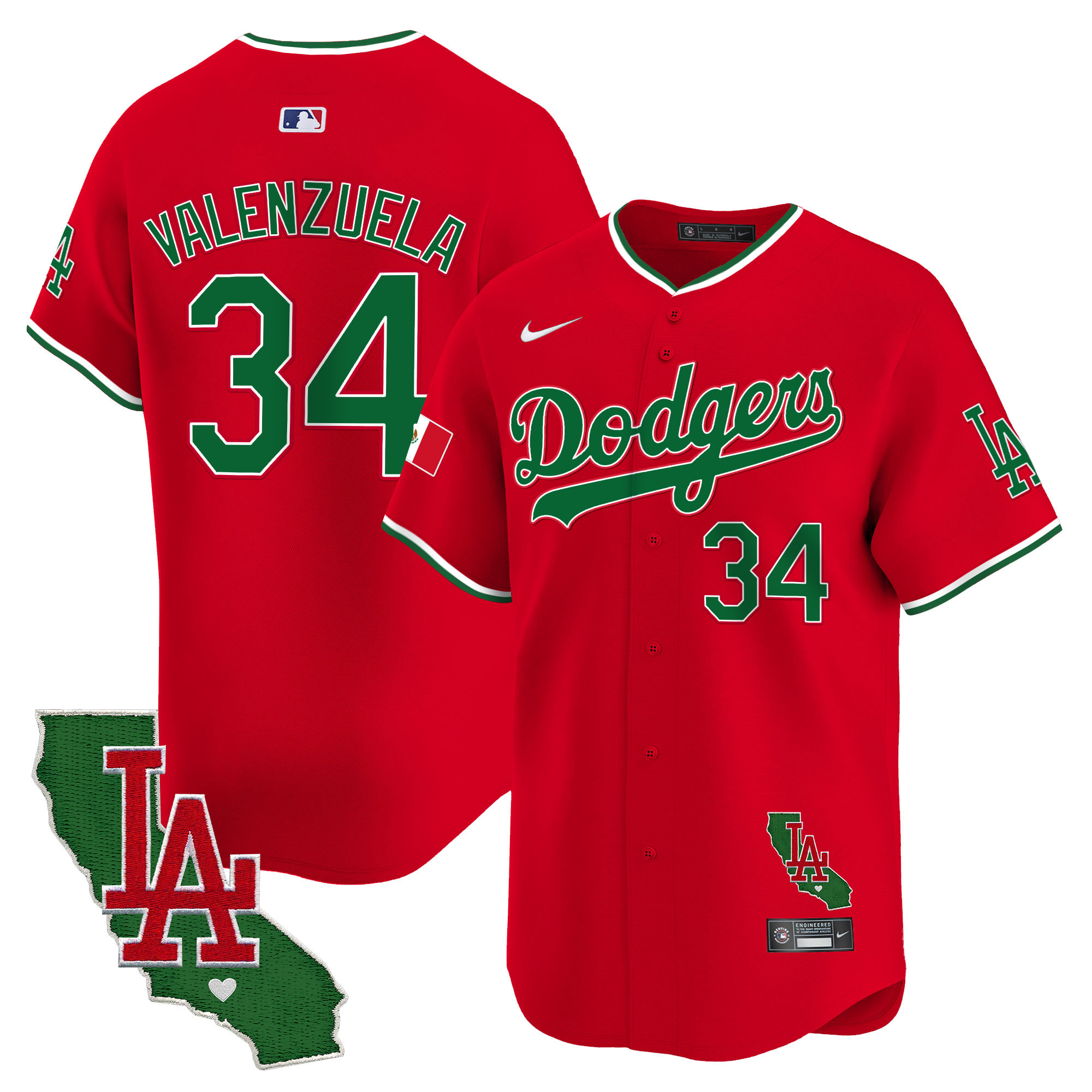 Men's Dodgers Mexico California Patch Vapor Premier Limited Jersey V4 - All Stitched