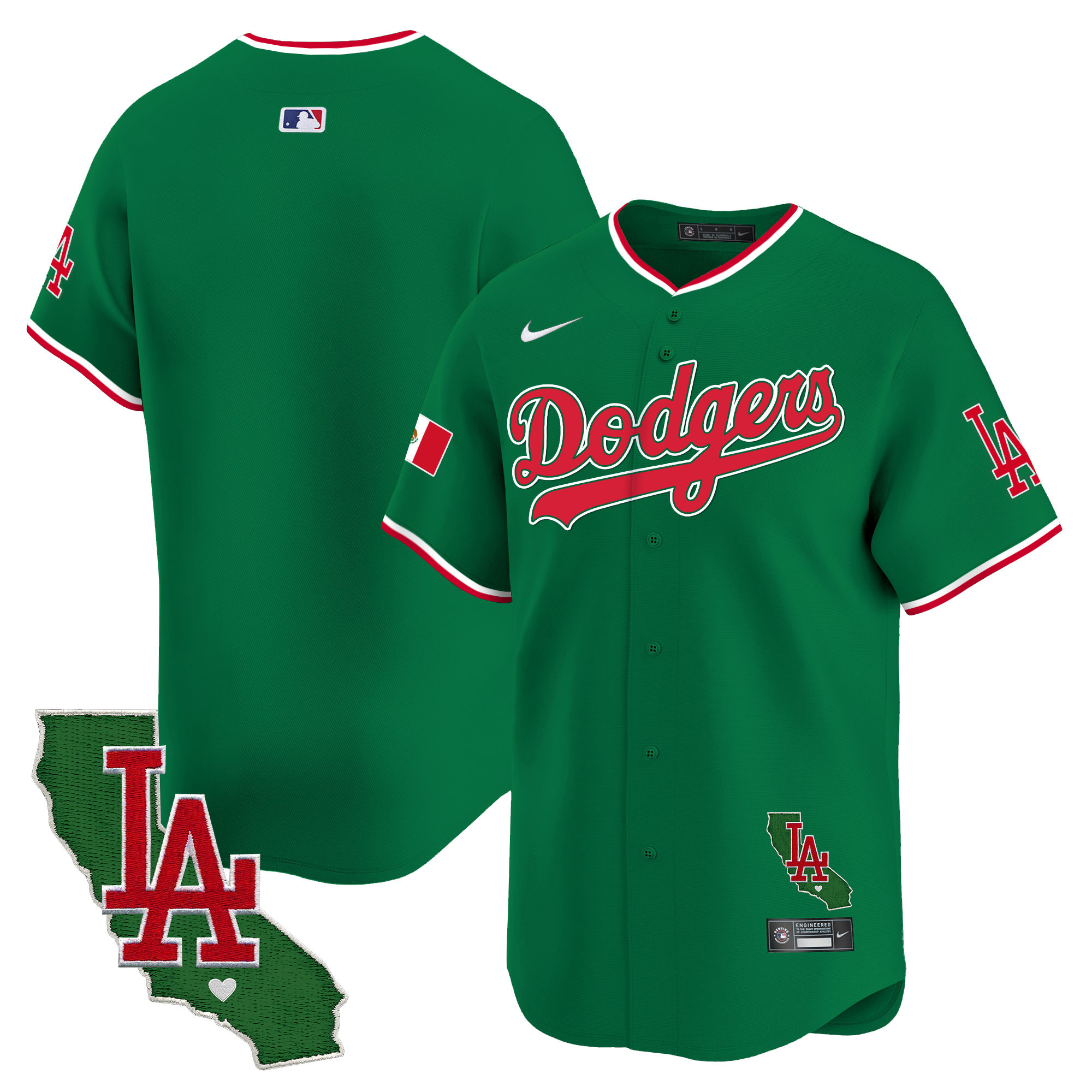 Men's Dodgers Mexico California Patch Vapor Premier Limited Jersey V4 - All Stitched