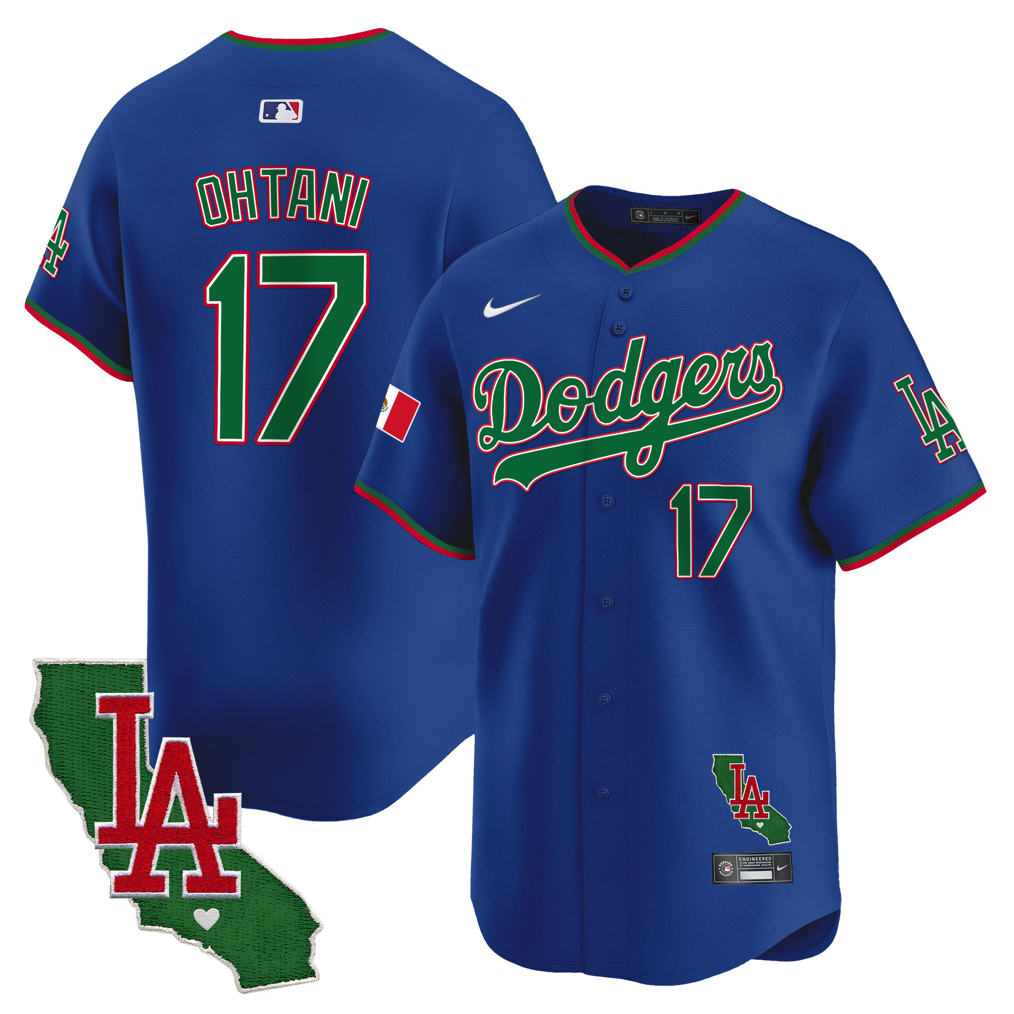 Men's Dodgers Mexico California Patch Vapor Premier Limited Jersey V4 - All Stitched