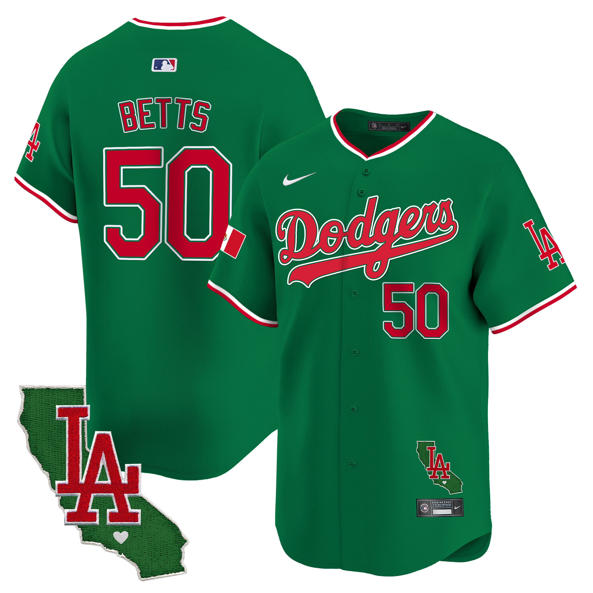 Men's Dodgers Mexico California Patch Vapor Premier Limited Jersey V4 - All Stitched