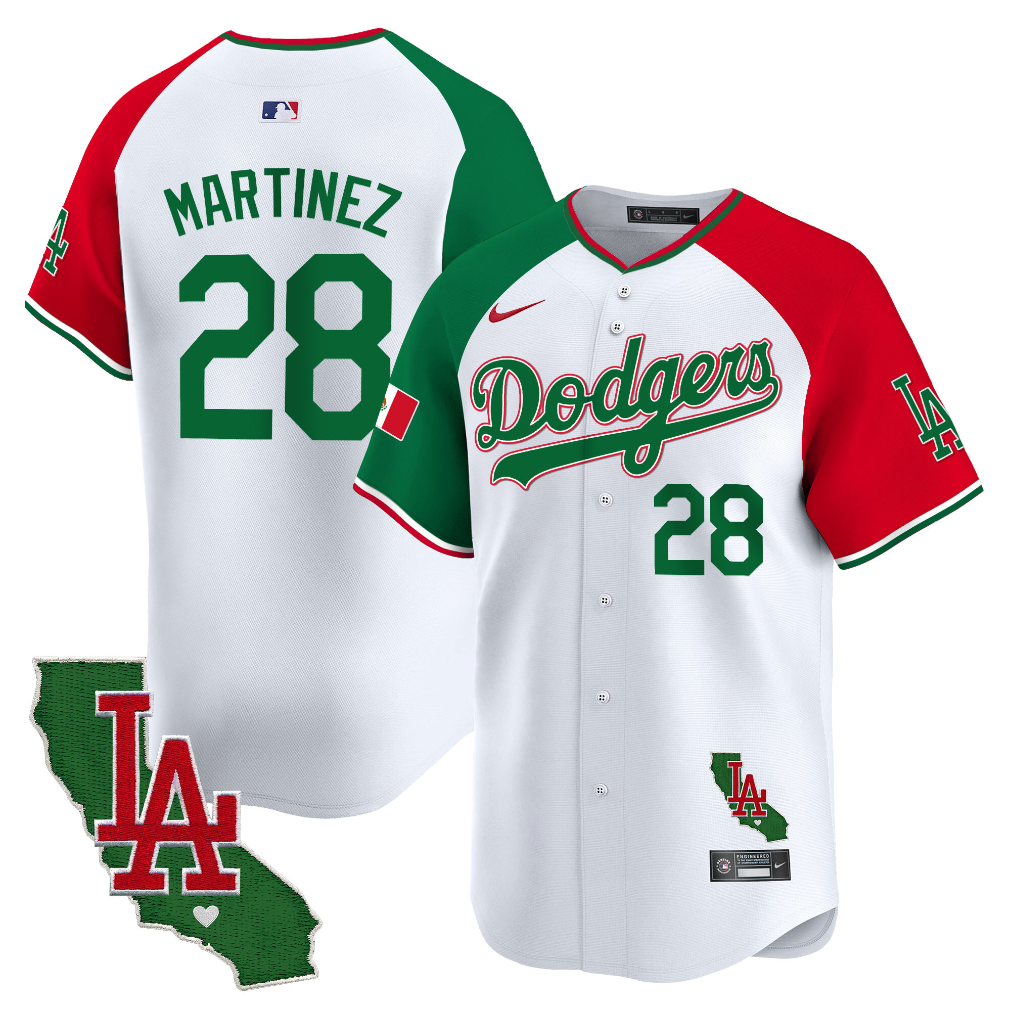 Men's Dodgers Mexico California Patch Vapor Premier Limited Jersey V4 - All Stitched
