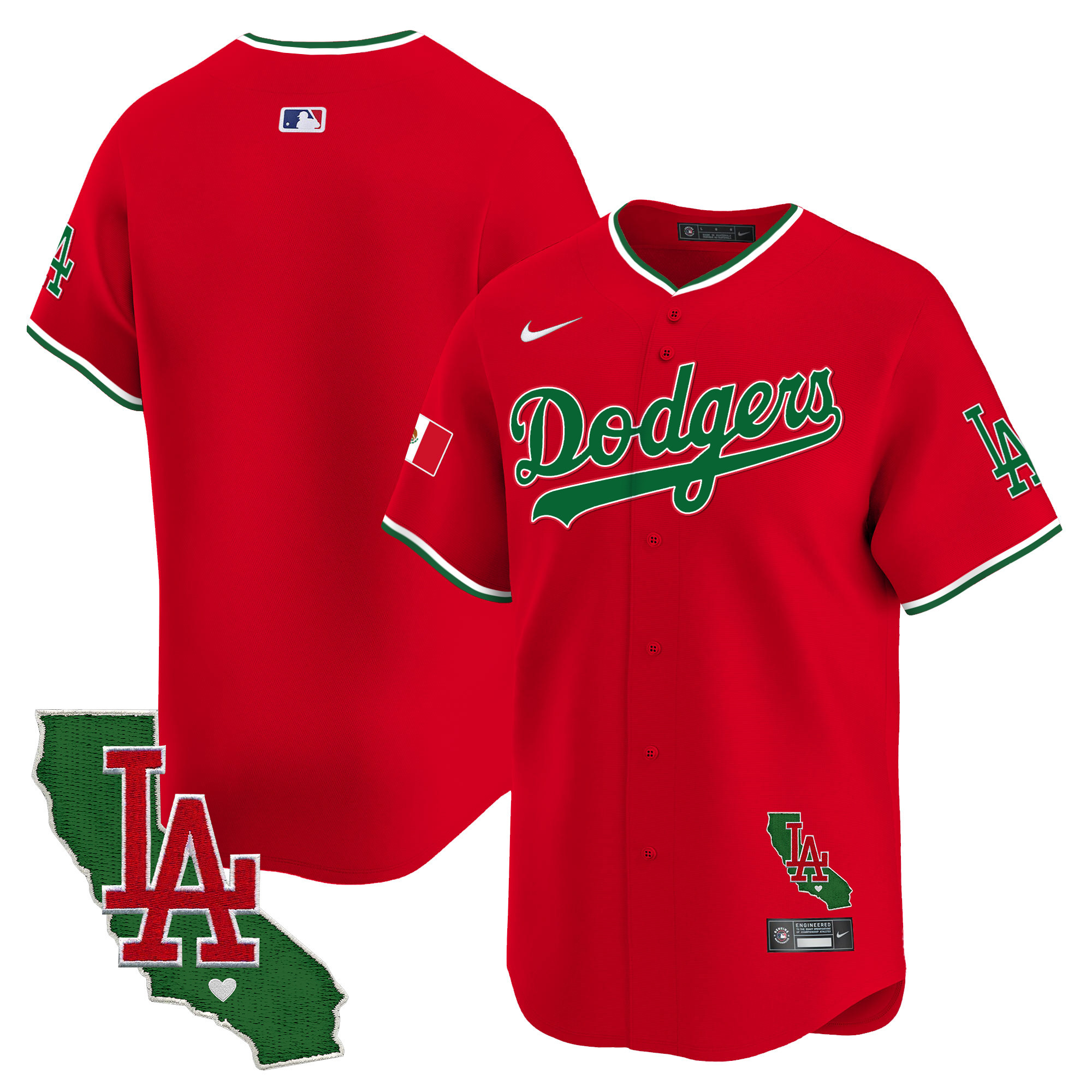 Men's Dodgers Mexico California Patch Vapor Premier Limited Jersey V4 - All Stitched