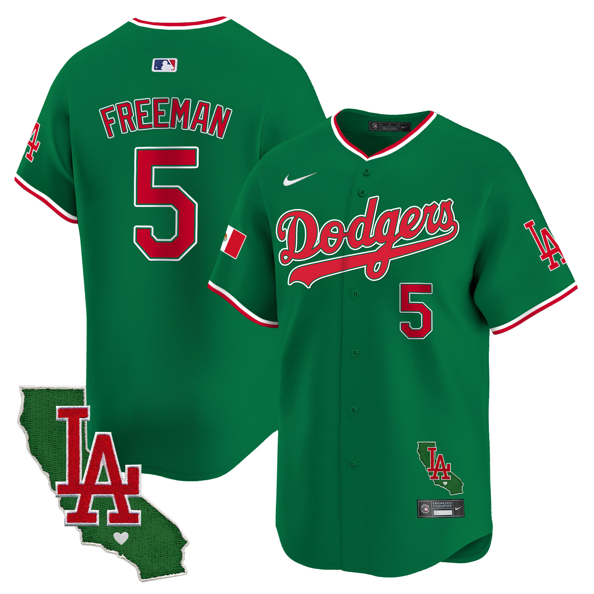 Men's Dodgers Mexico California Patch Vapor Premier Limited Jersey V4 - All Stitched