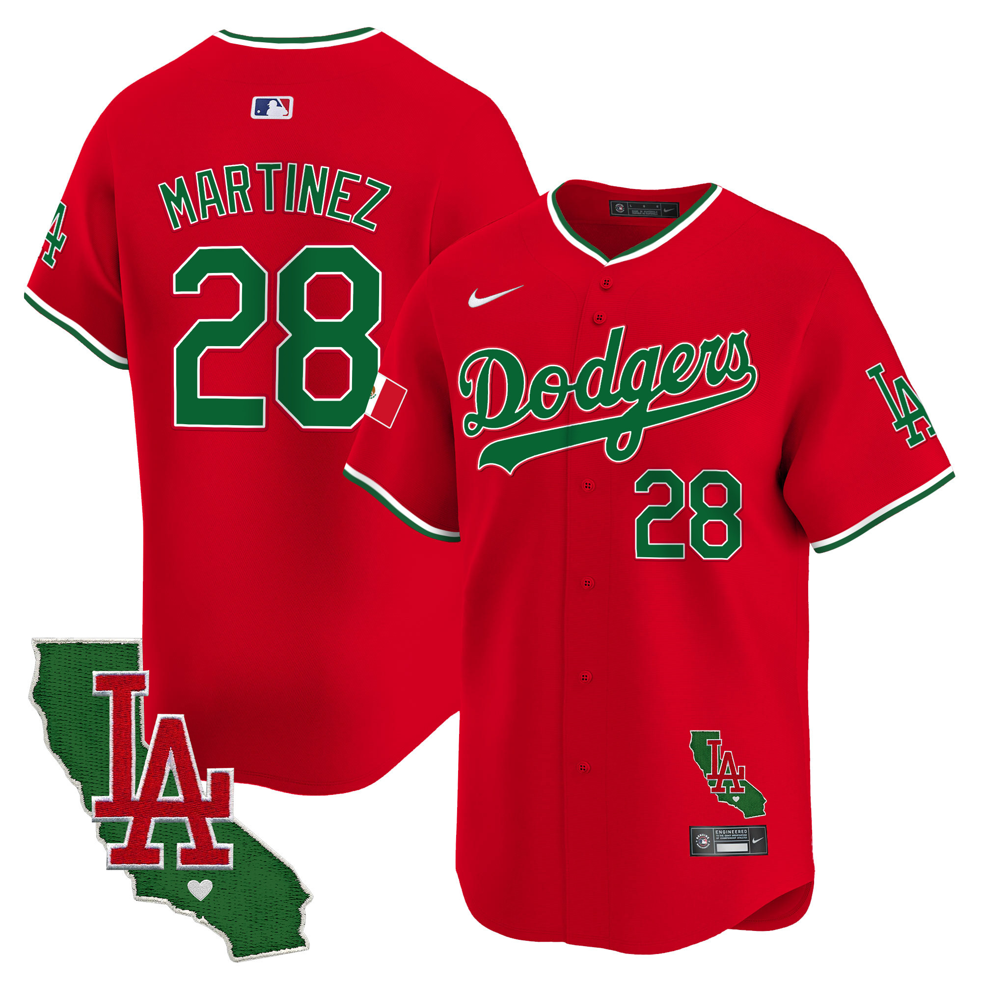 Men's Dodgers Mexico California Patch Vapor Premier Limited Jersey V4 - All Stitched