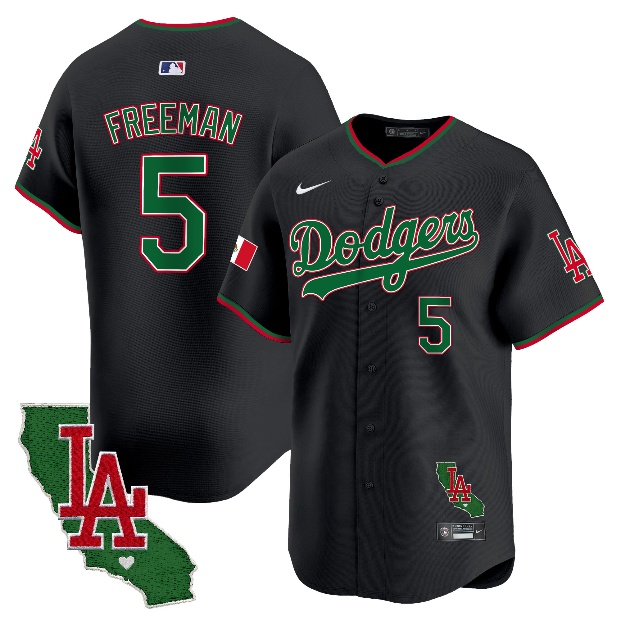 Men's Dodgers Mexico California Patch Vapor Premier Limited Jersey V4 - All Stitched