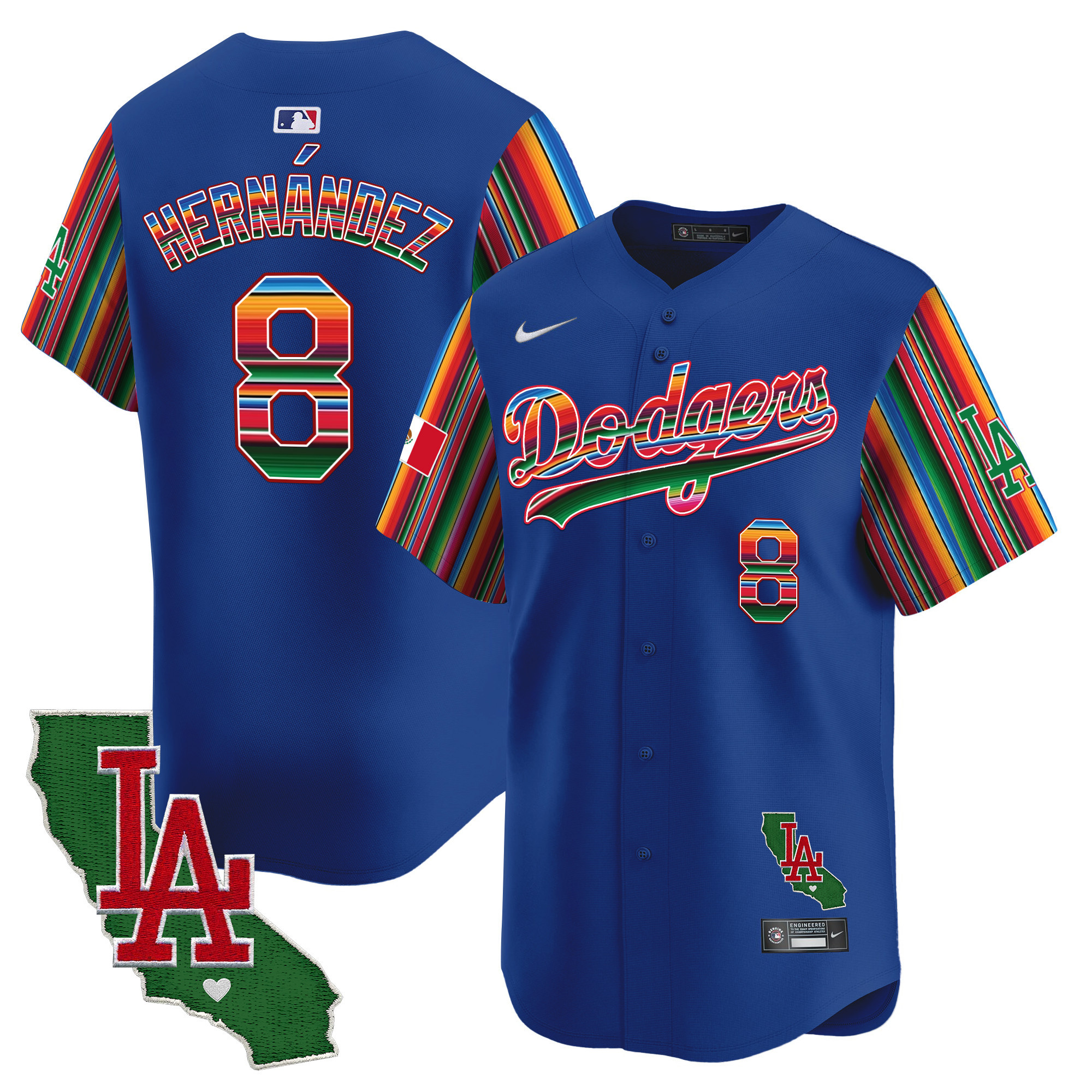 Men's Dodgers Mexico California Patch Vapor Premier Limited Jersey V5 - All Stitched