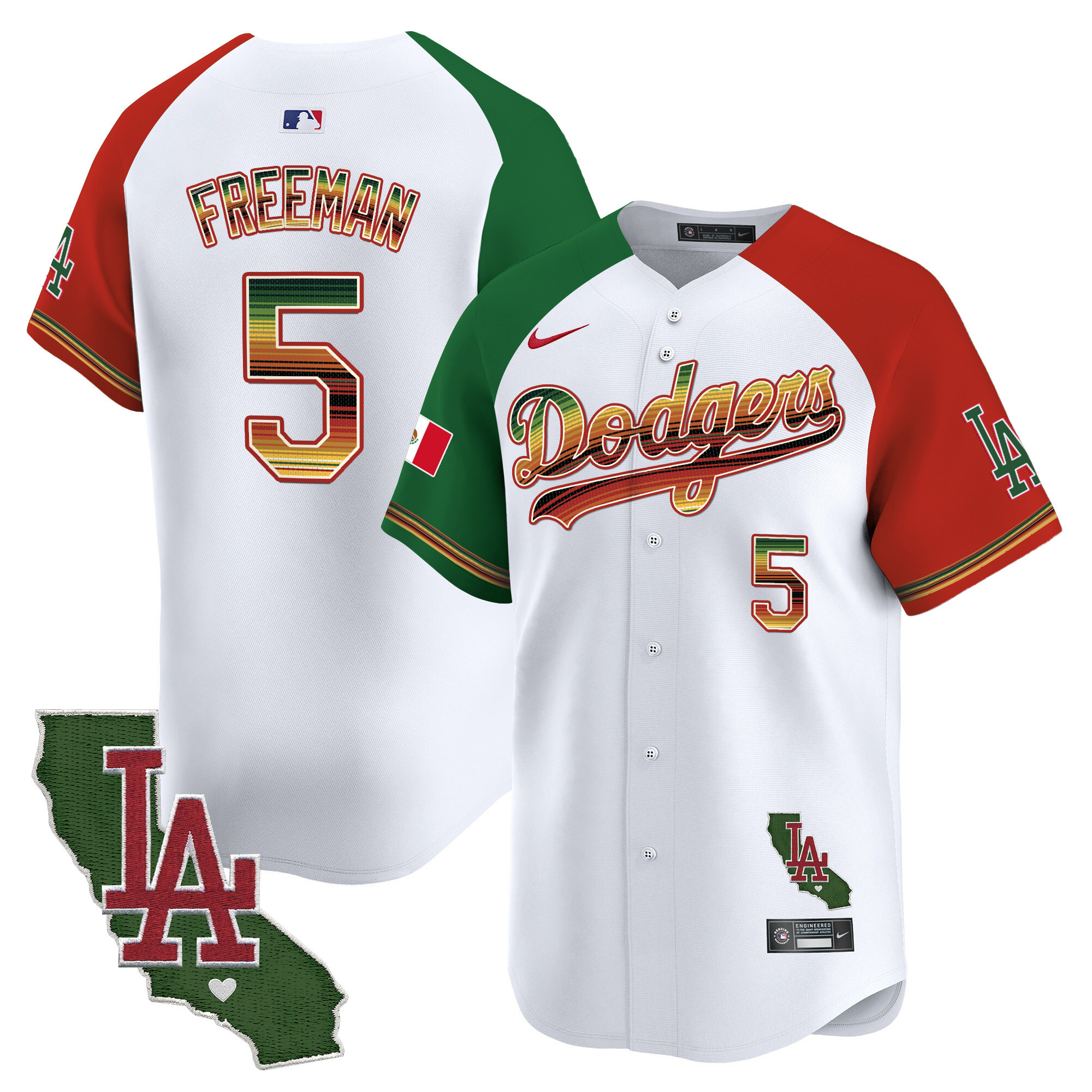 Men's Dodgers Mexico Traditional Style Vapor Premier Limited Jersey - All Stitched