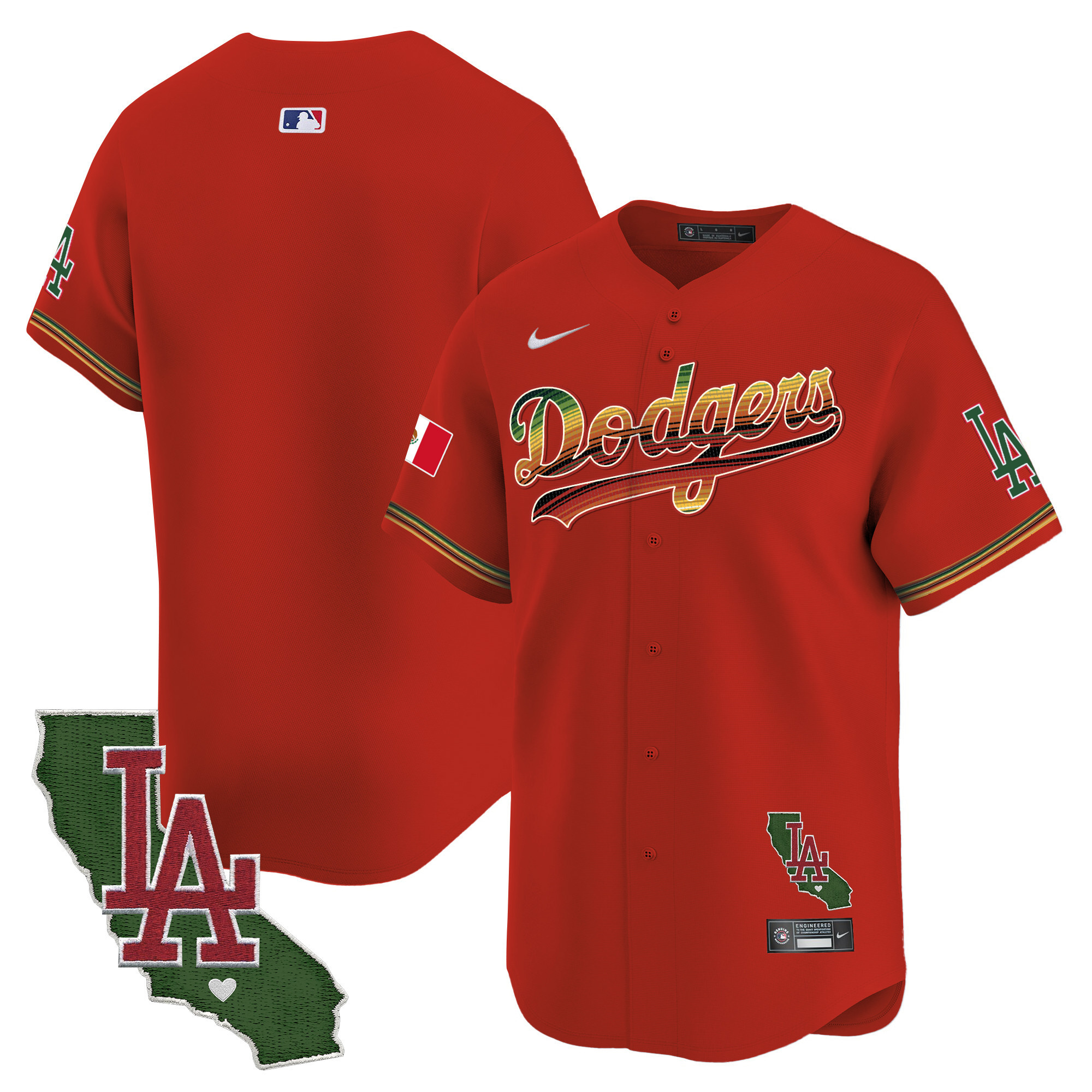 Men's Dodgers Mexico Traditional Style Vapor Premier Limited Jersey - All Stitched