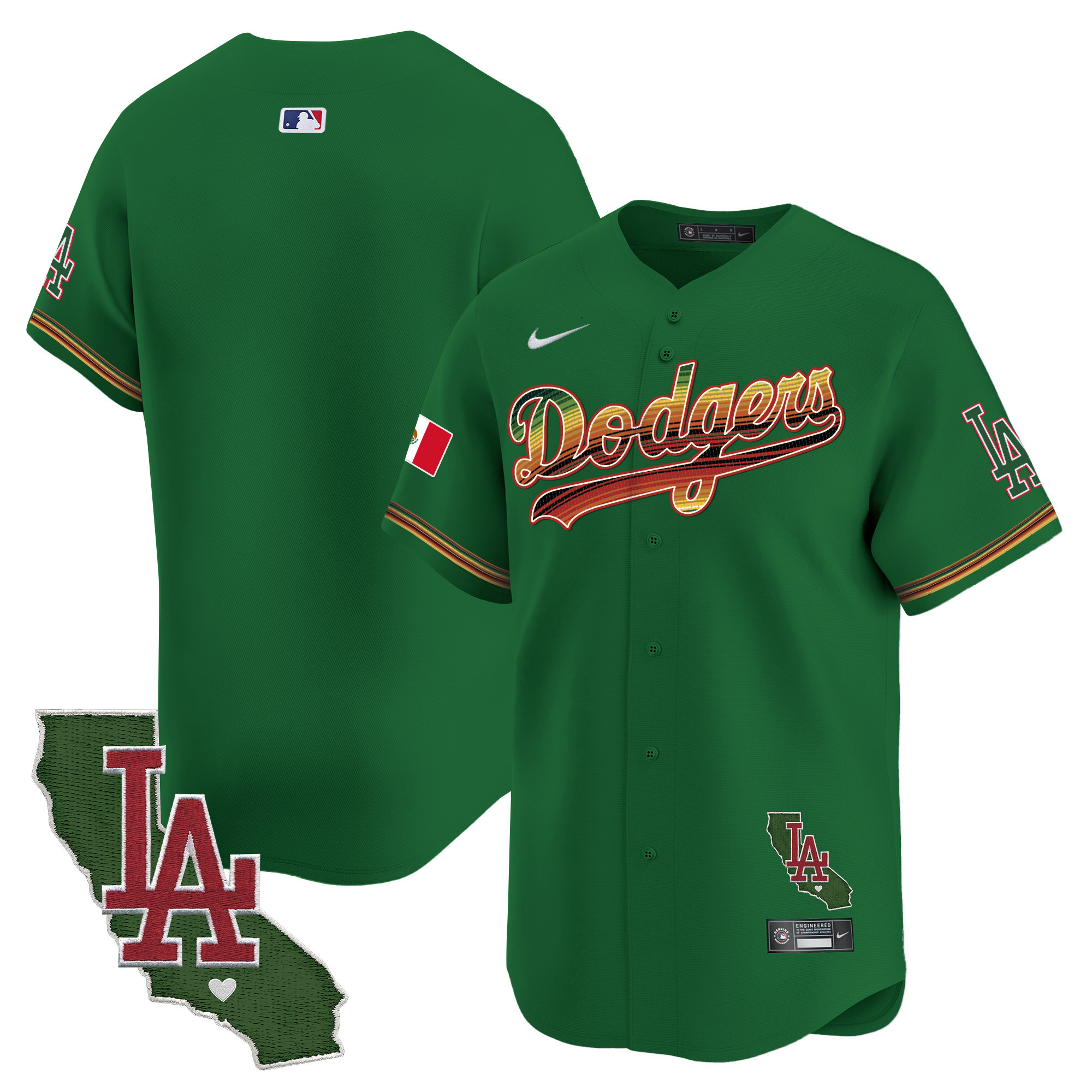 Men's Dodgers Mexico Traditional Style Vapor Premier Limited Jersey - All Stitched