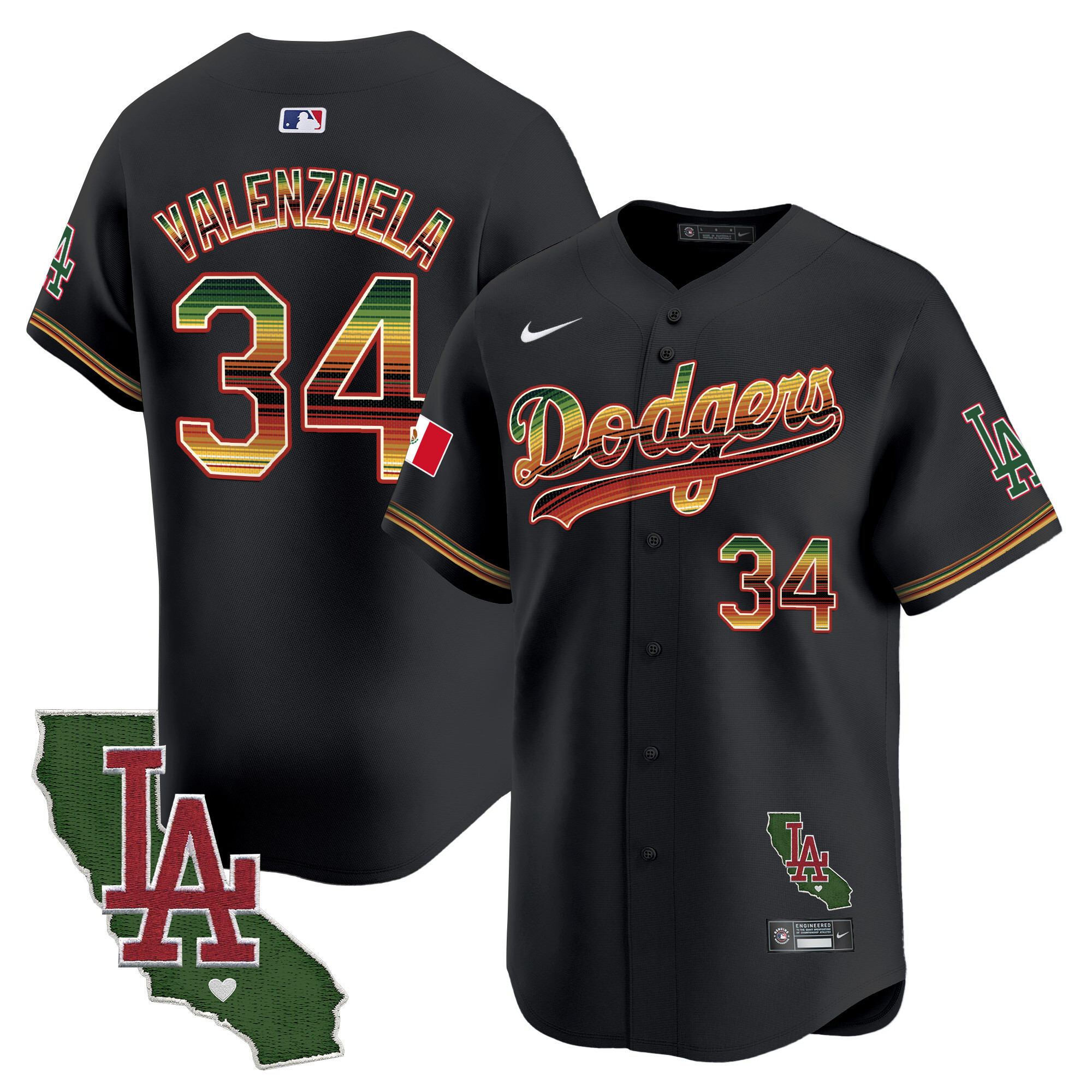 Men's Dodgers Mexico Traditional Style Vapor Premier Limited Jersey - All Stitched