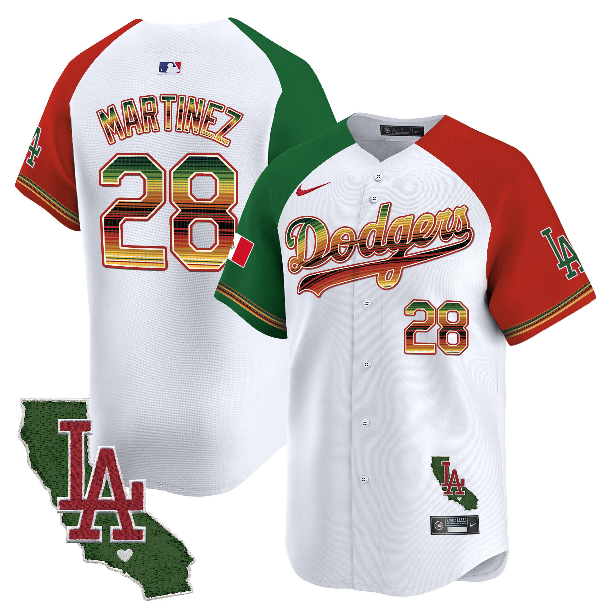 Men's Dodgers Mexico Traditional Style Vapor Premier Limited Jersey - All Stitched