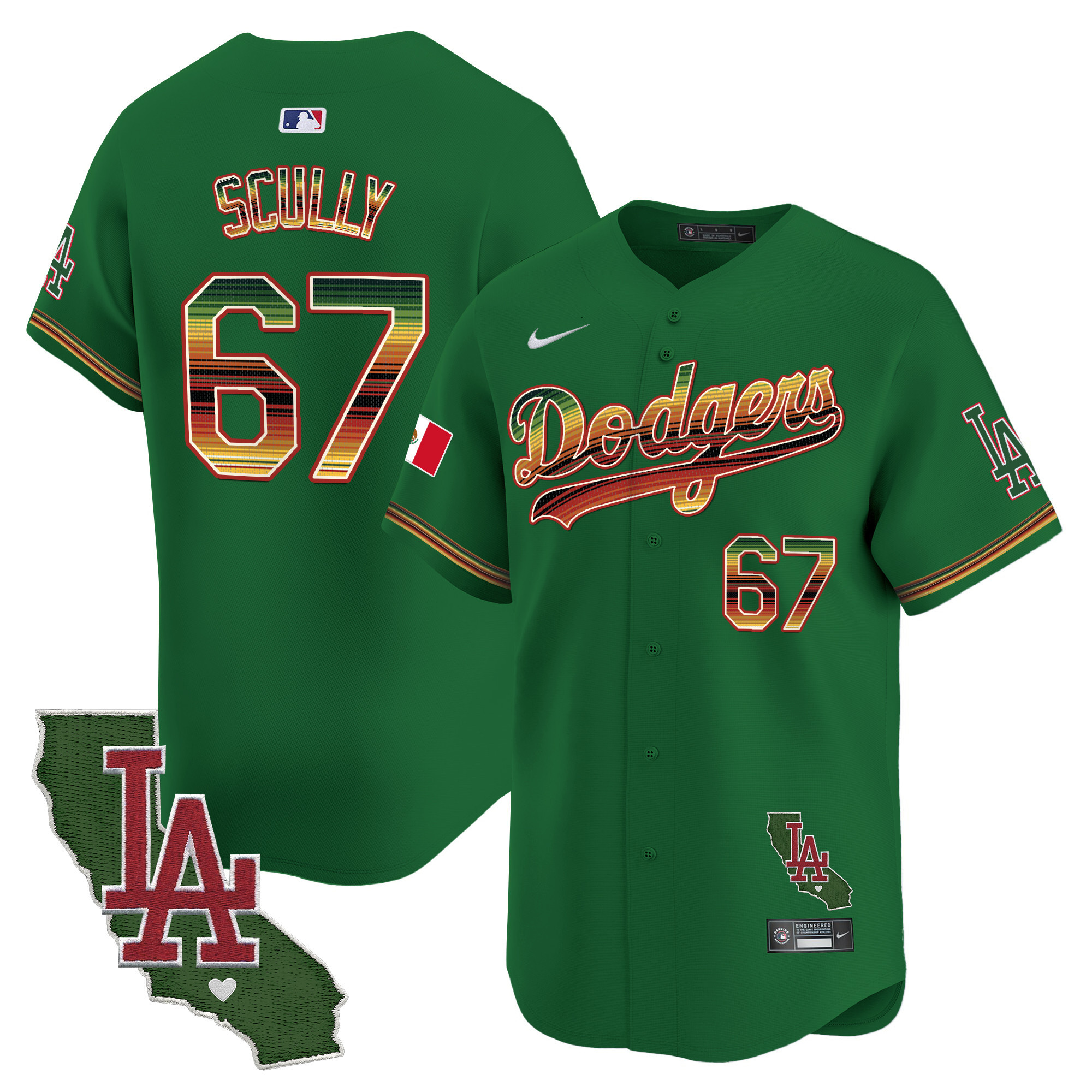 Men's Dodgers Mexico Traditional Style Vapor Premier Limited Jersey - All Stitched