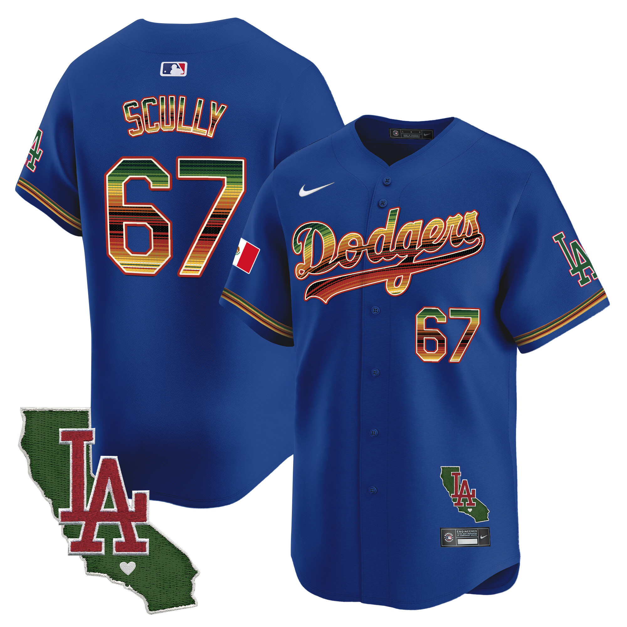 Men's Dodgers Mexico Traditional Style Vapor Premier Limited Jersey - All Stitched