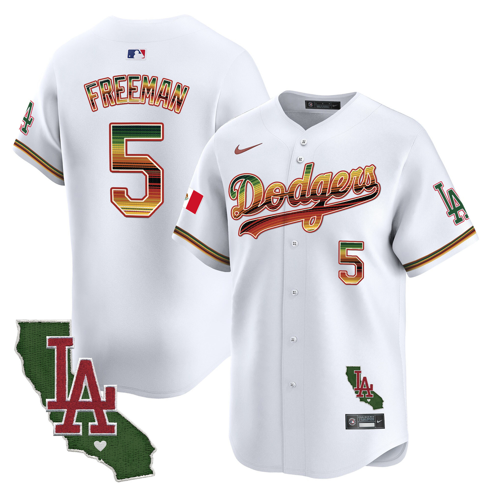 Men's Dodgers Mexico Traditional Style Vapor Premier Limited Jersey - All Stitched