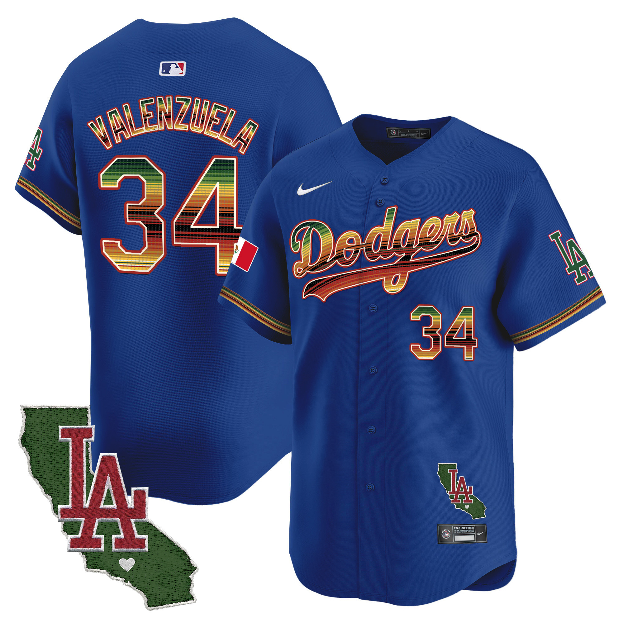 Men's Dodgers Mexico Traditional Style Vapor Premier Limited Jersey - All Stitched