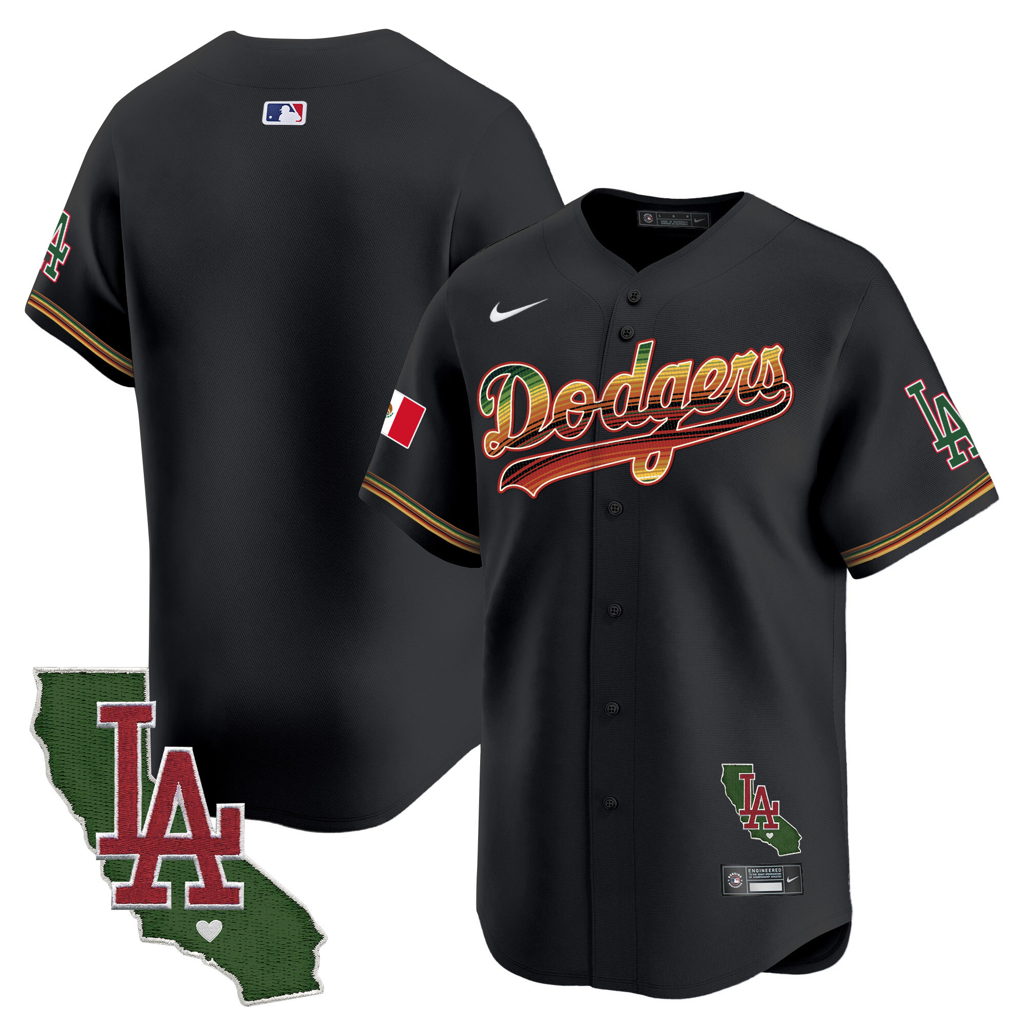 Men's Dodgers Mexico Traditional Style Vapor Premier Limited Jersey - All Stitched