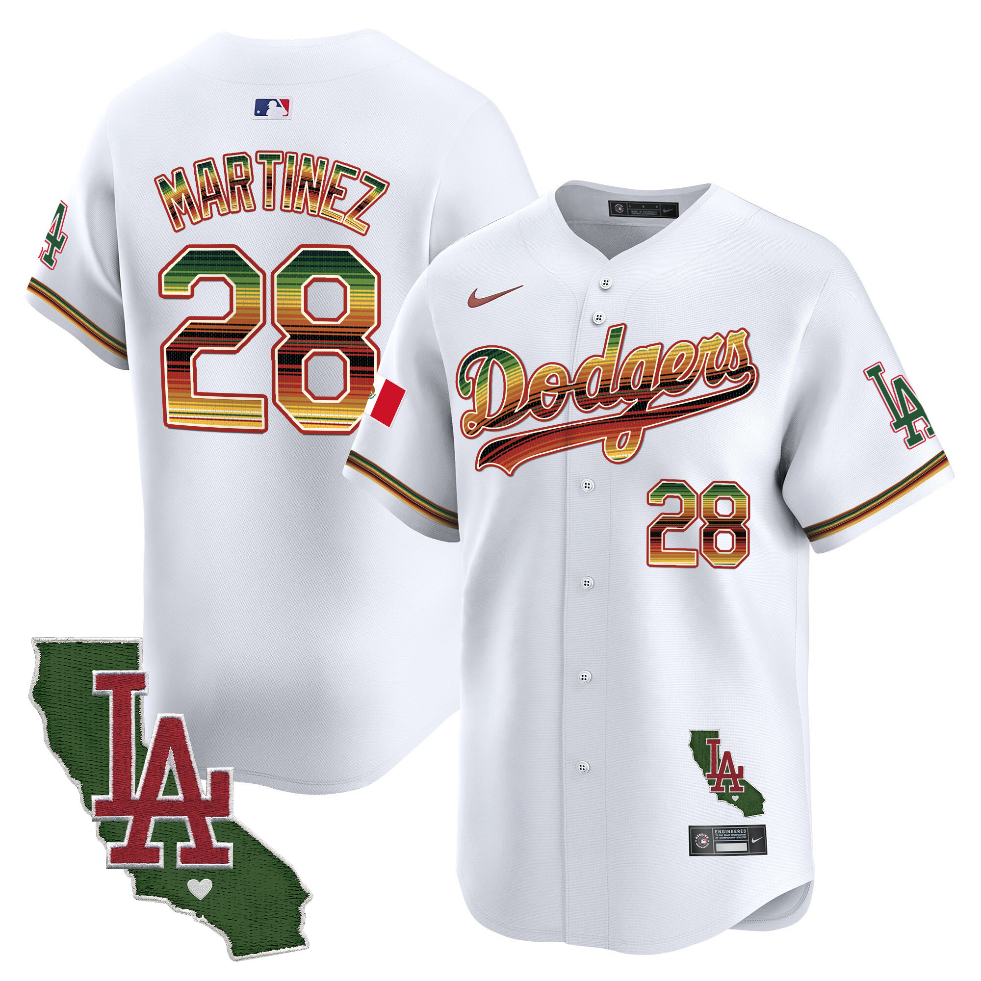 Men's Dodgers Mexico Traditional Style Vapor Premier Limited Jersey - All Stitched
