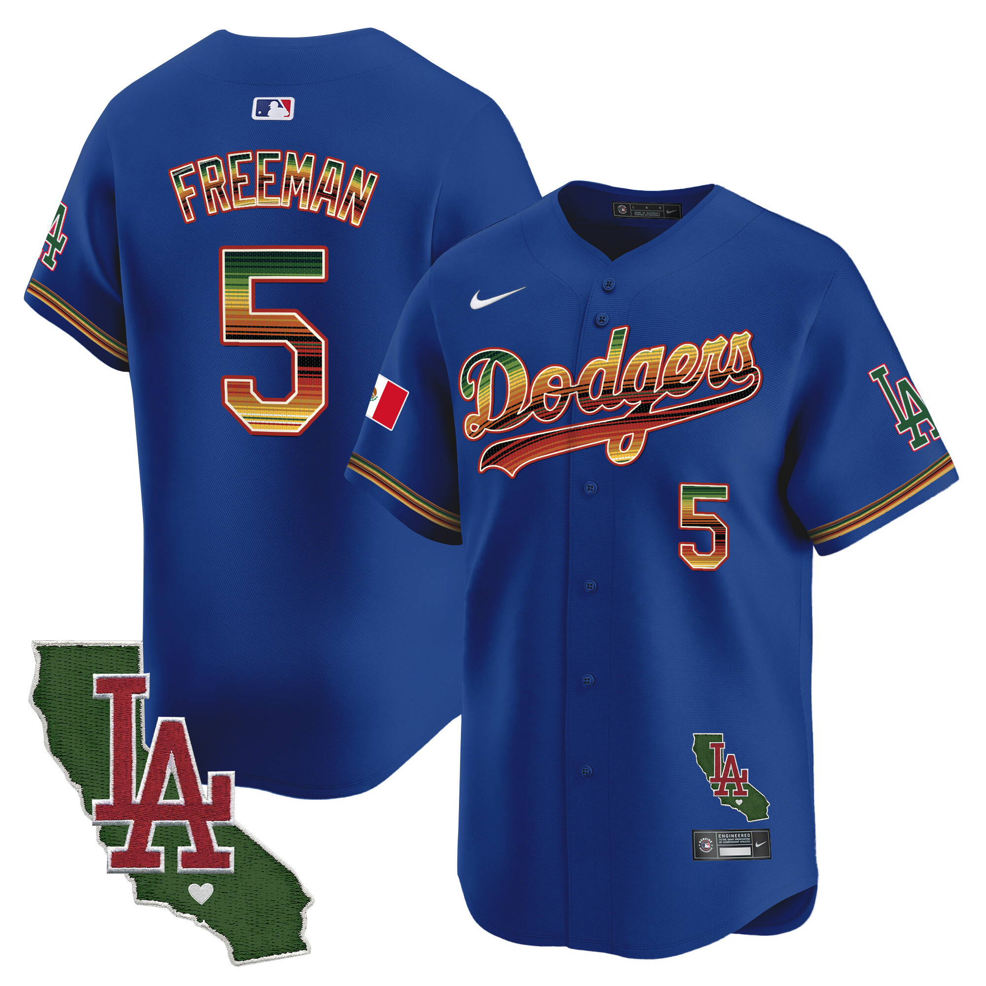 Men's Dodgers Mexico Traditional Style Vapor Premier Limited Jersey - All Stitched
