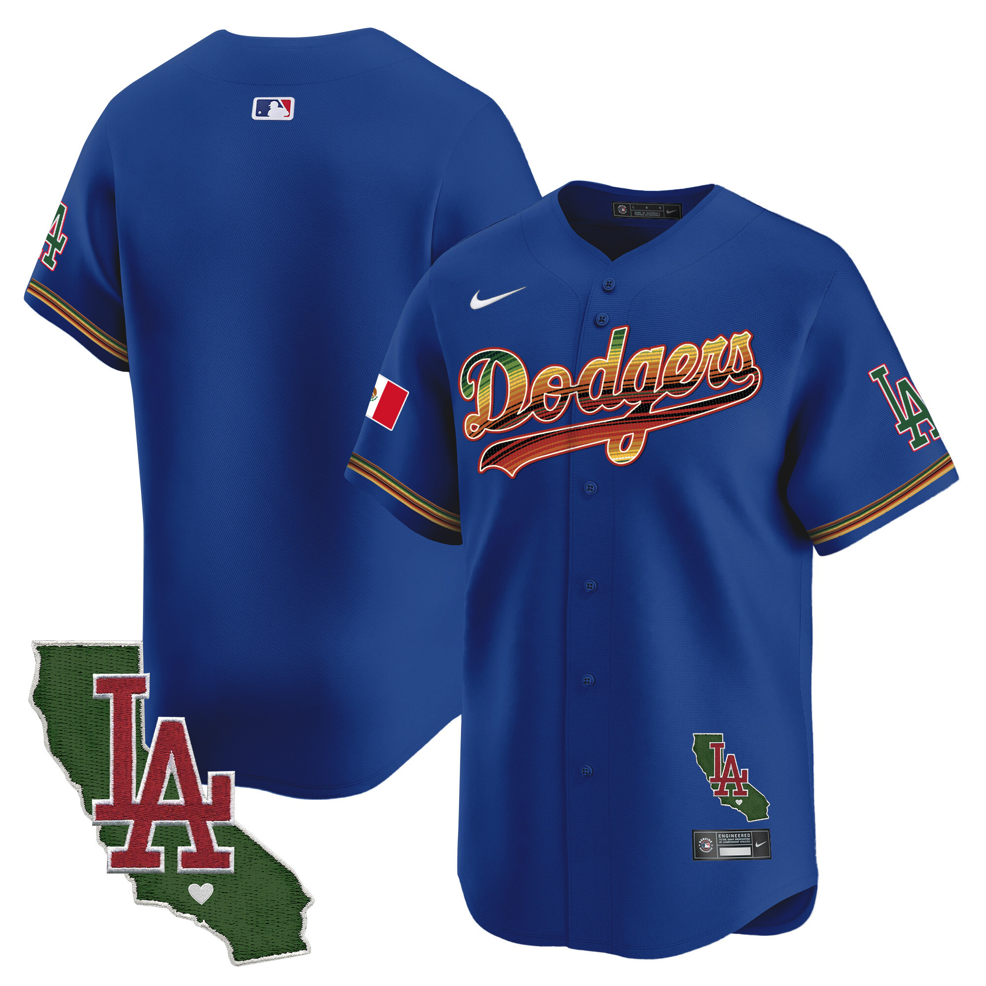 Men's Dodgers Mexico Traditional Style Vapor Premier Limited Jersey - All Stitched