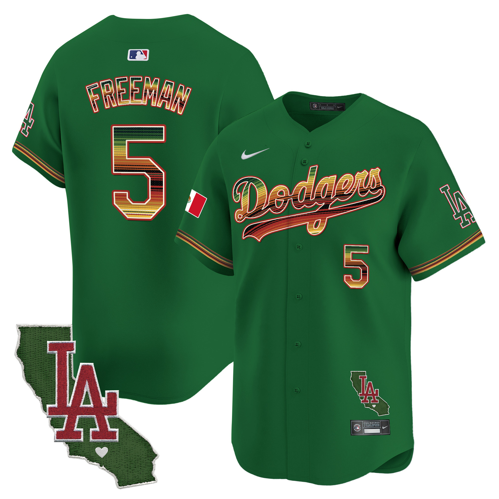 Men's Dodgers Mexico Traditional Style Vapor Premier Limited Jersey - All Stitched