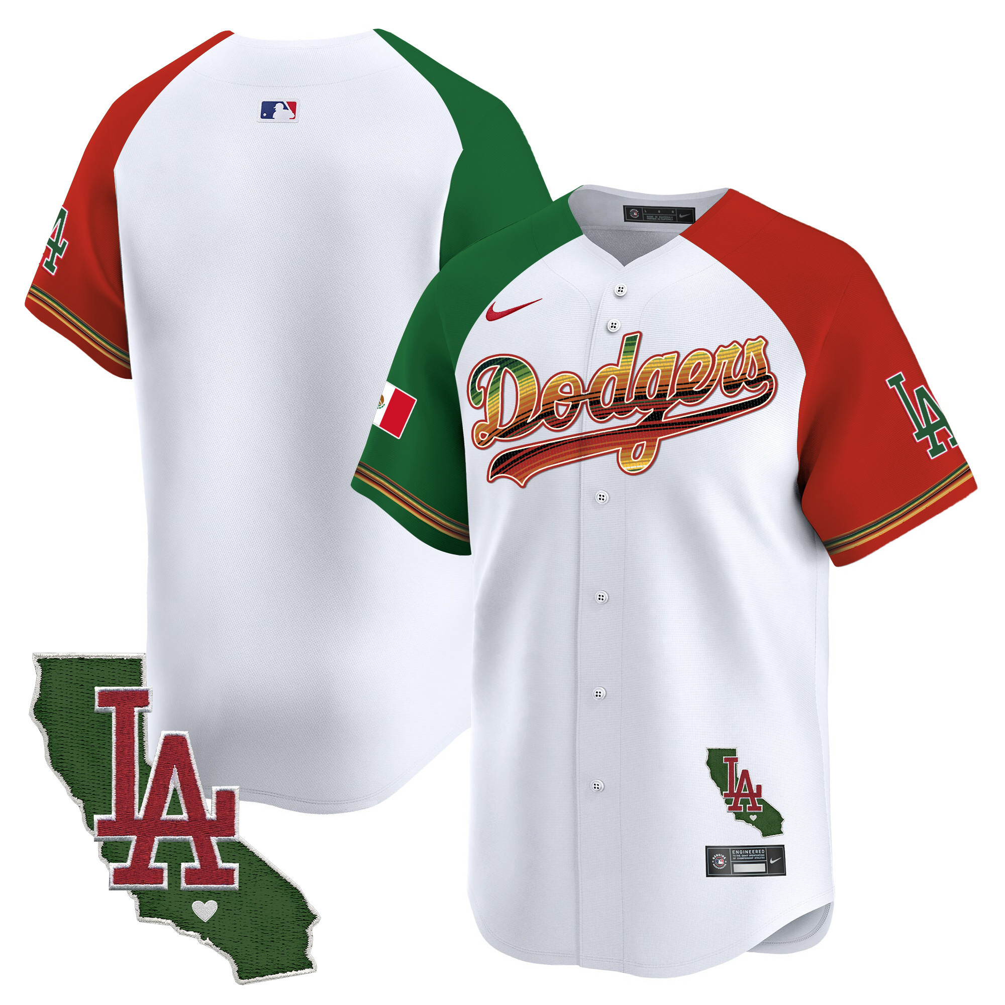 Men's Dodgers Mexico Traditional Style Vapor Premier Limited Jersey - All Stitched