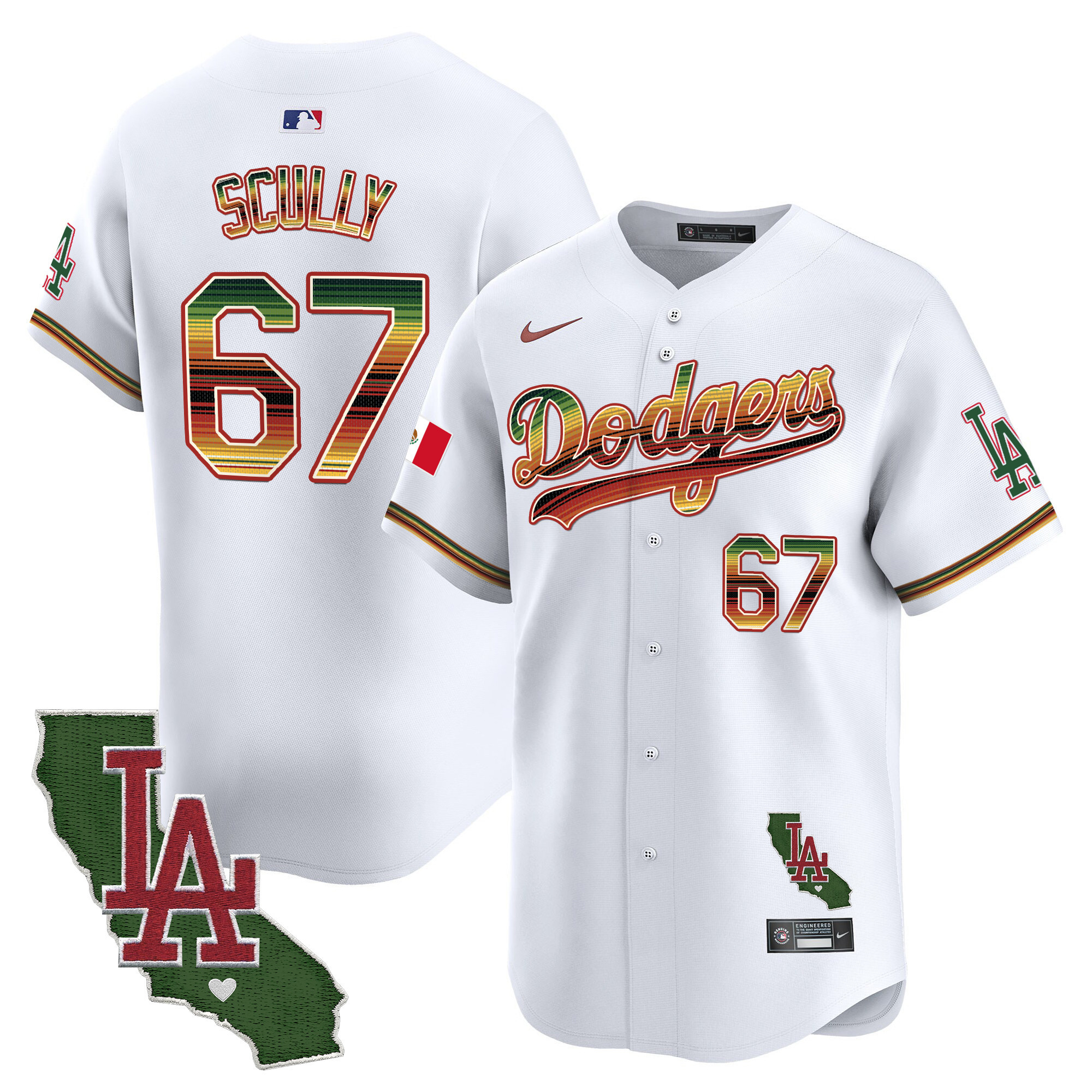 Men's Dodgers Mexico Traditional Style Vapor Premier Limited Jersey - All Stitched