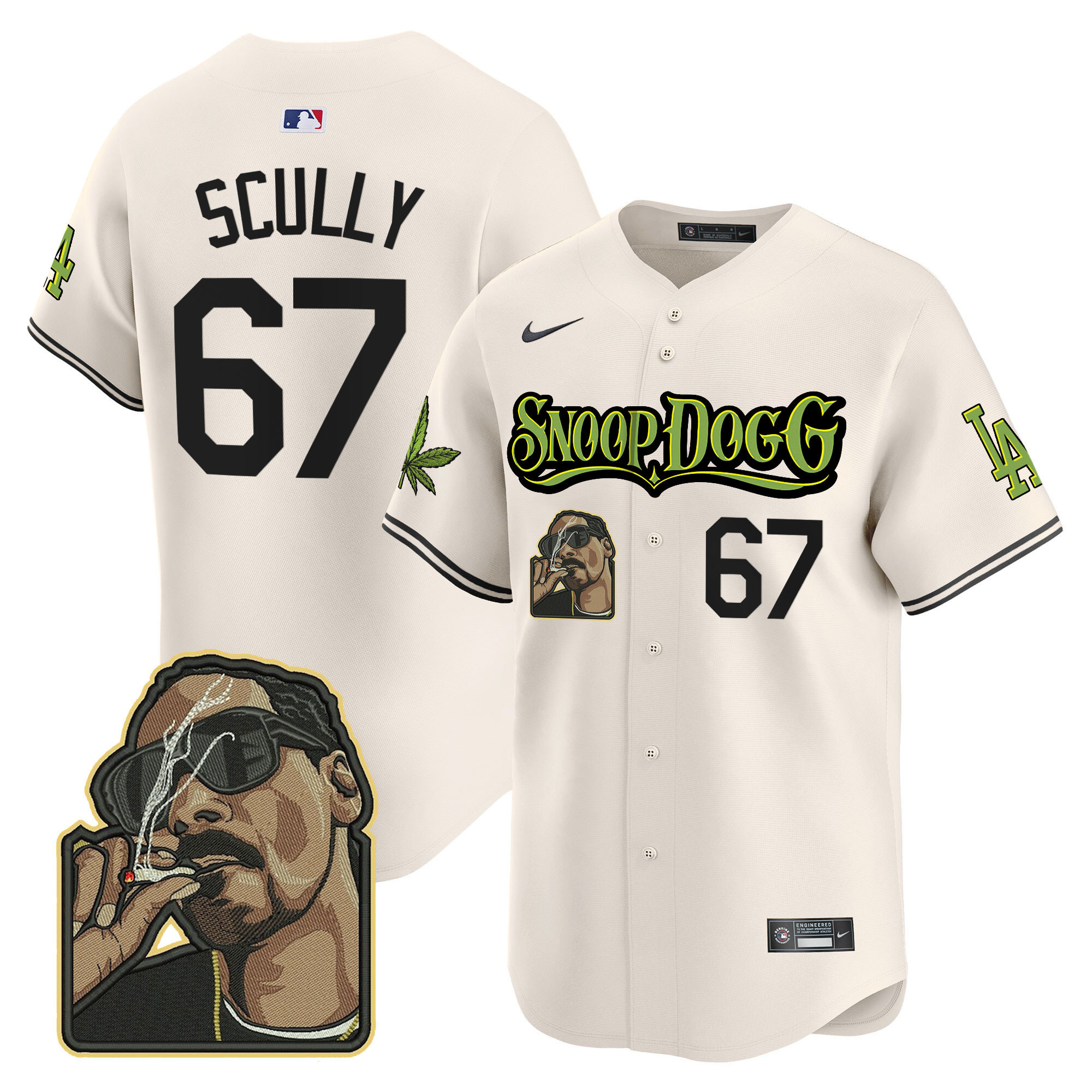 Men's Dodgers Snoop Dogg Vapor Premier Limited Jersey - Stitched