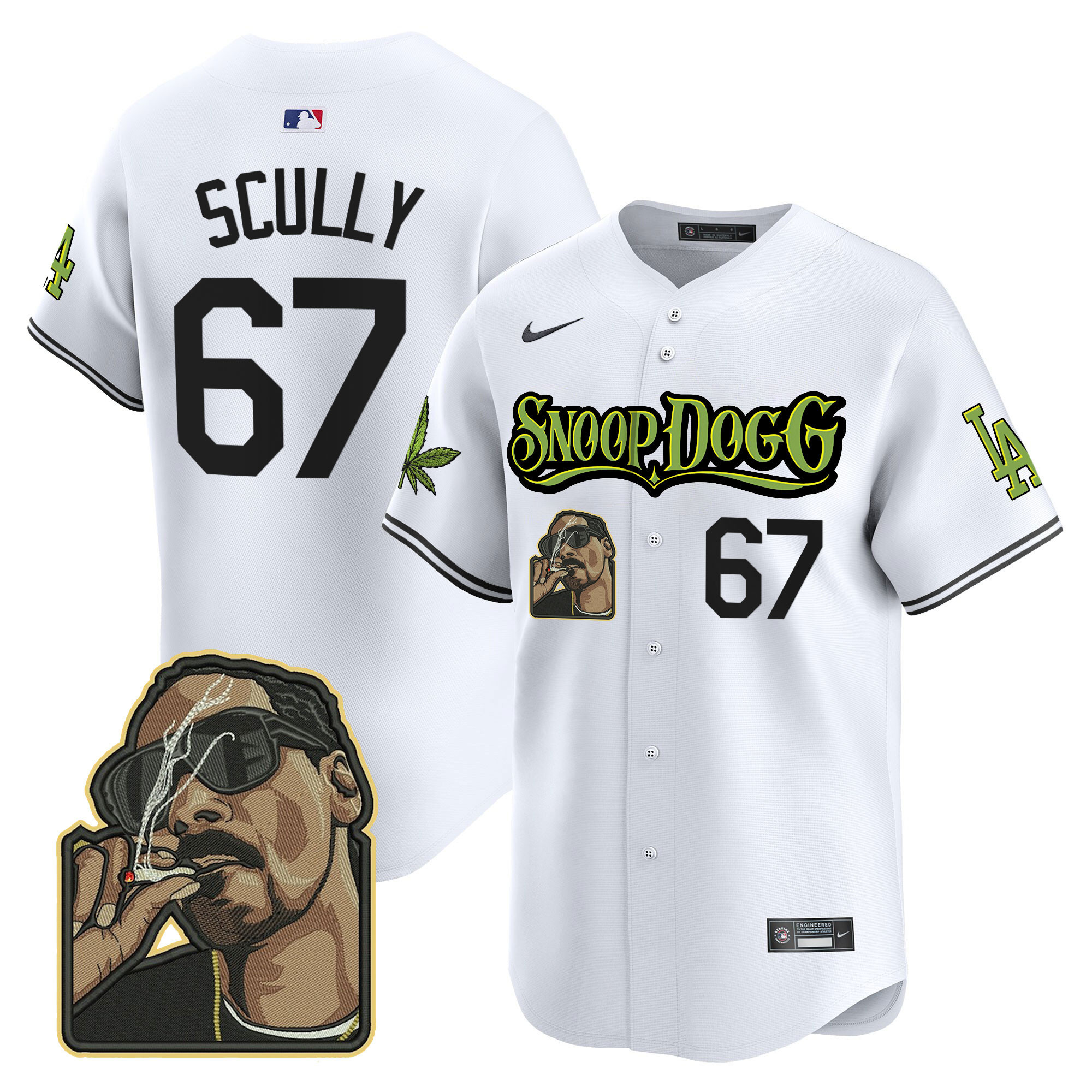 Men's Dodgers Snoop Dogg Vapor Premier Limited Jersey - Stitched