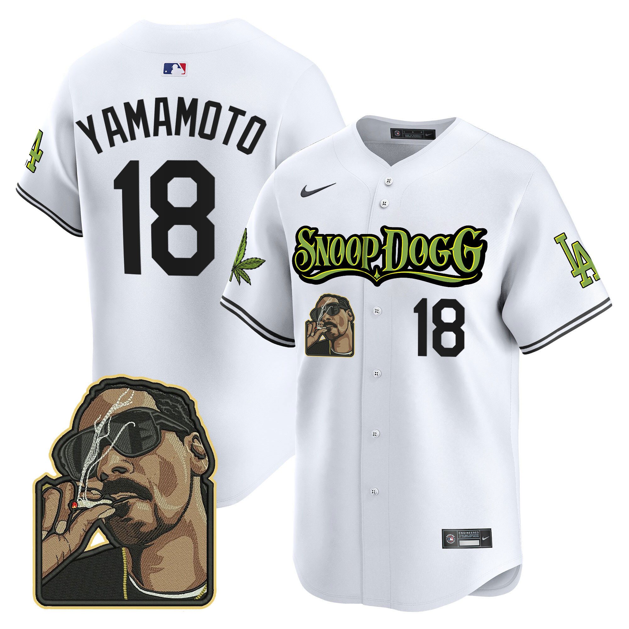 Men's Dodgers Snoop Dogg Vapor Premier Limited Jersey - Stitched